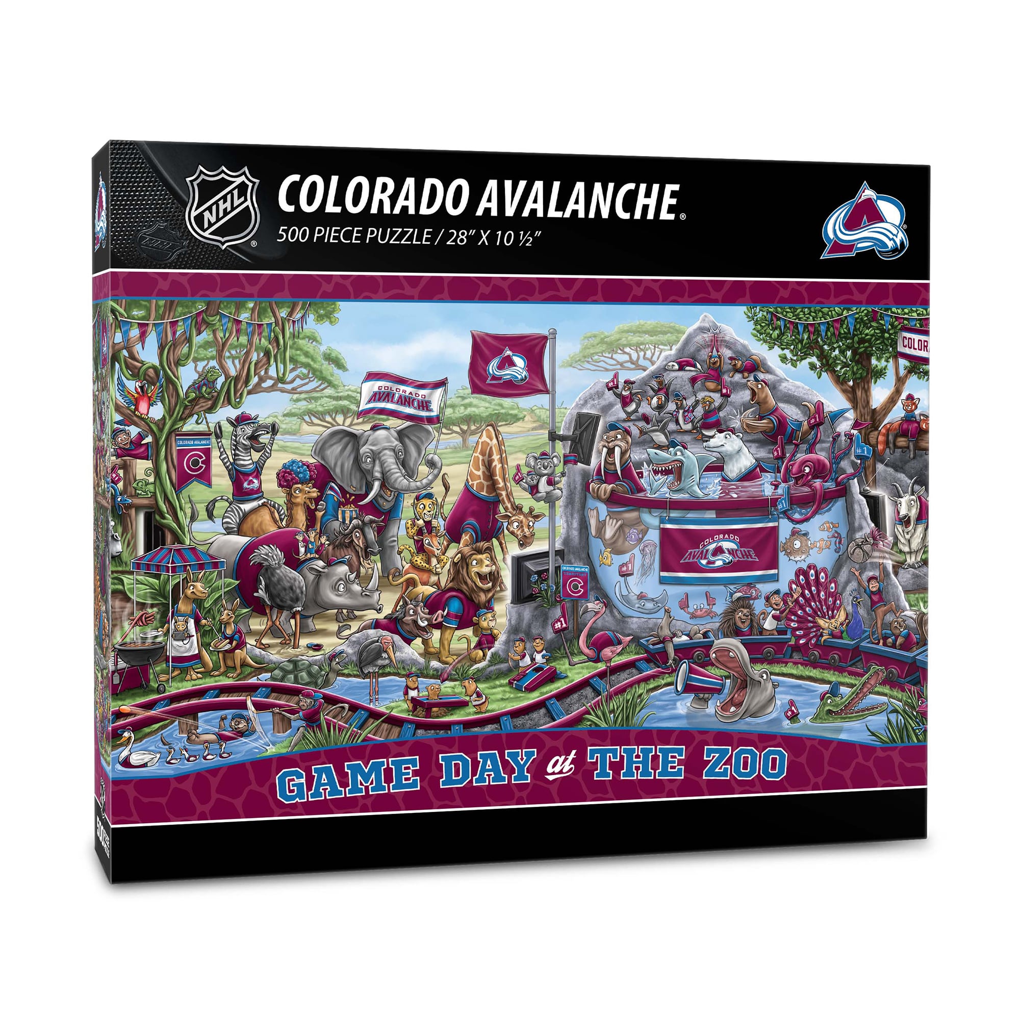 IDNA Colorado Avalanche 10.5" x 28" Game Day at the Zoo 500-Piece Puzzle