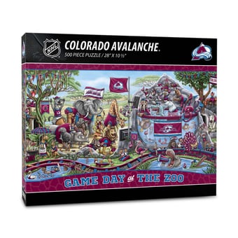 "Fanpoint Colorado Avalanche 10.5"" x 28"" Game Day at the Zoo 500-Piece Puzzle"
