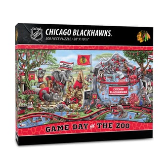 Fanpoint Chicago Blackhawks 10.5" x 28" Game Day at the Zoo 500-Piece Puzzle