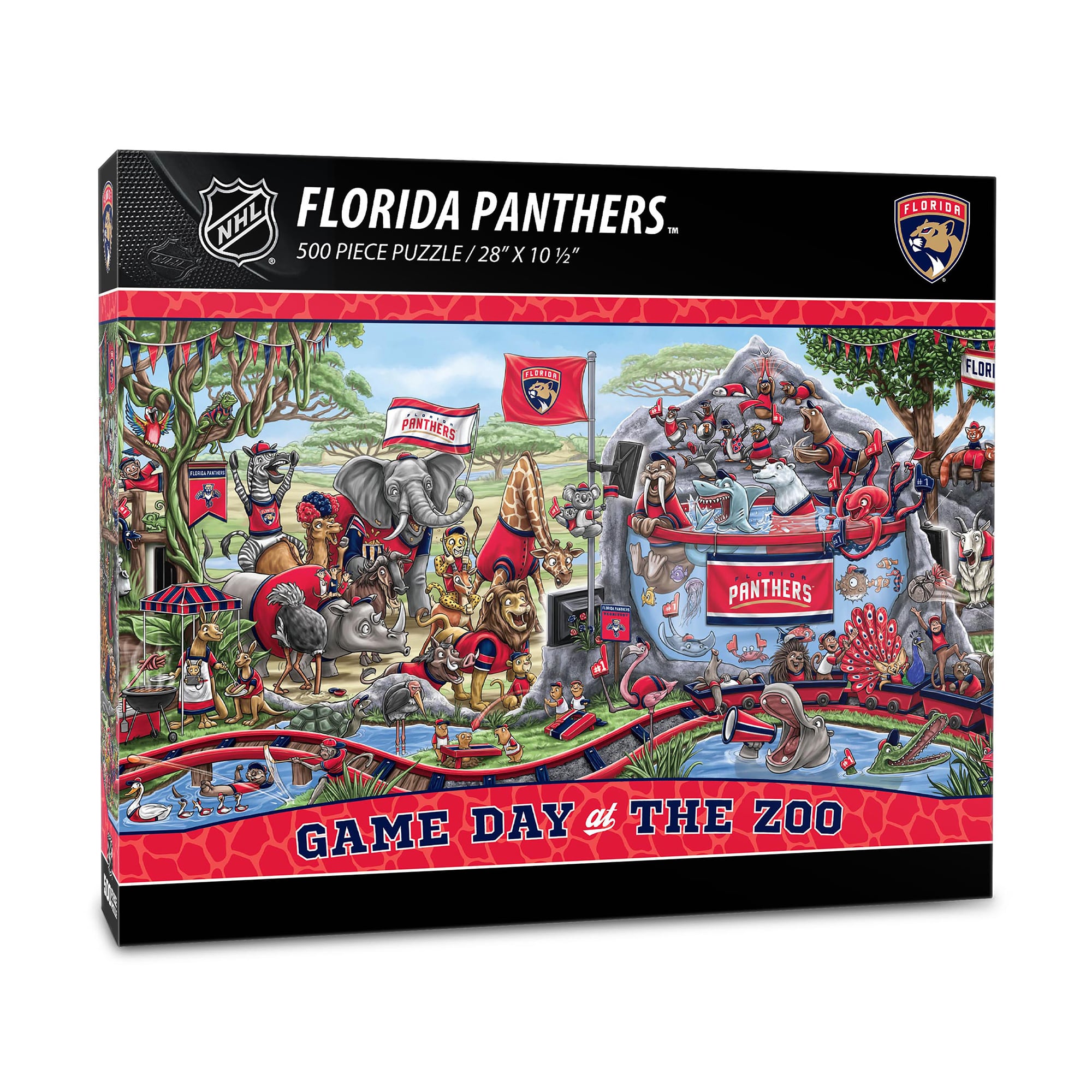 IDNA Florida Panthers 10.5" x 28" Game Day at the Zoo 500-Piece Puzzle