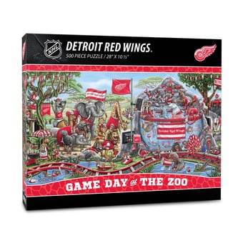 Fanpoint Detroit Red Wings 10.5" x 28" Game Day at the Zoo 500-Piece Puzzle