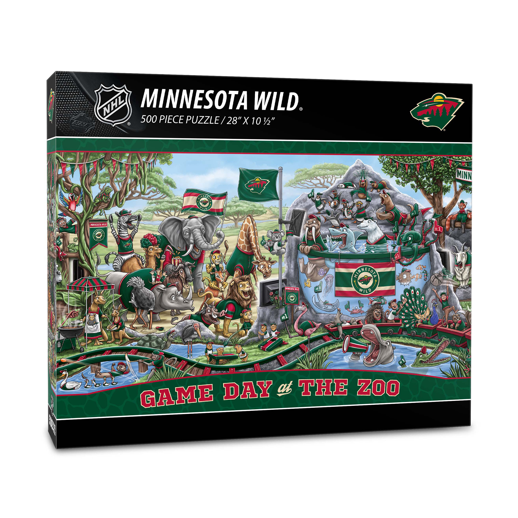 IDNA Minnesota Wild 10.5" x 28" Game Day at the Zoo 500-Piece Puzzle