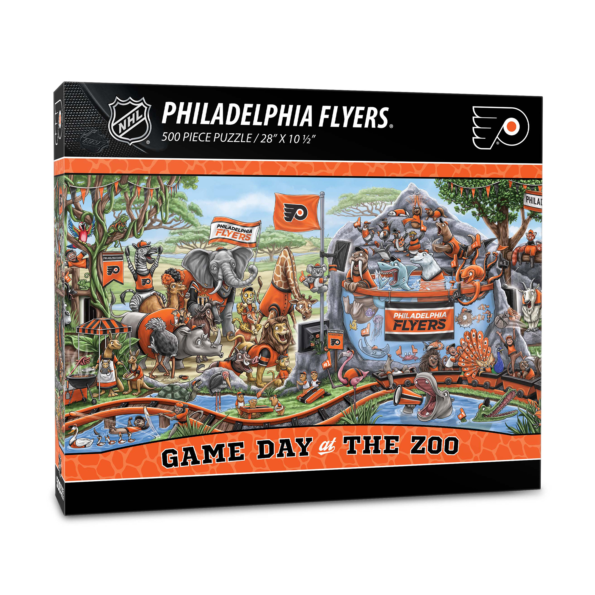 Fanpoint Philadelphia Flyers 10.5" x 28" Game Day at the Zoo 500-Piece Puzzle