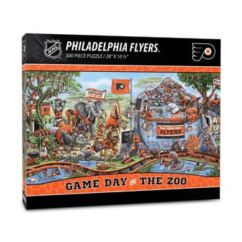 Fanpoint Philadelphia Flyers 10.5" x 28" Game Day at the Zoo 500-Piece Puzzle