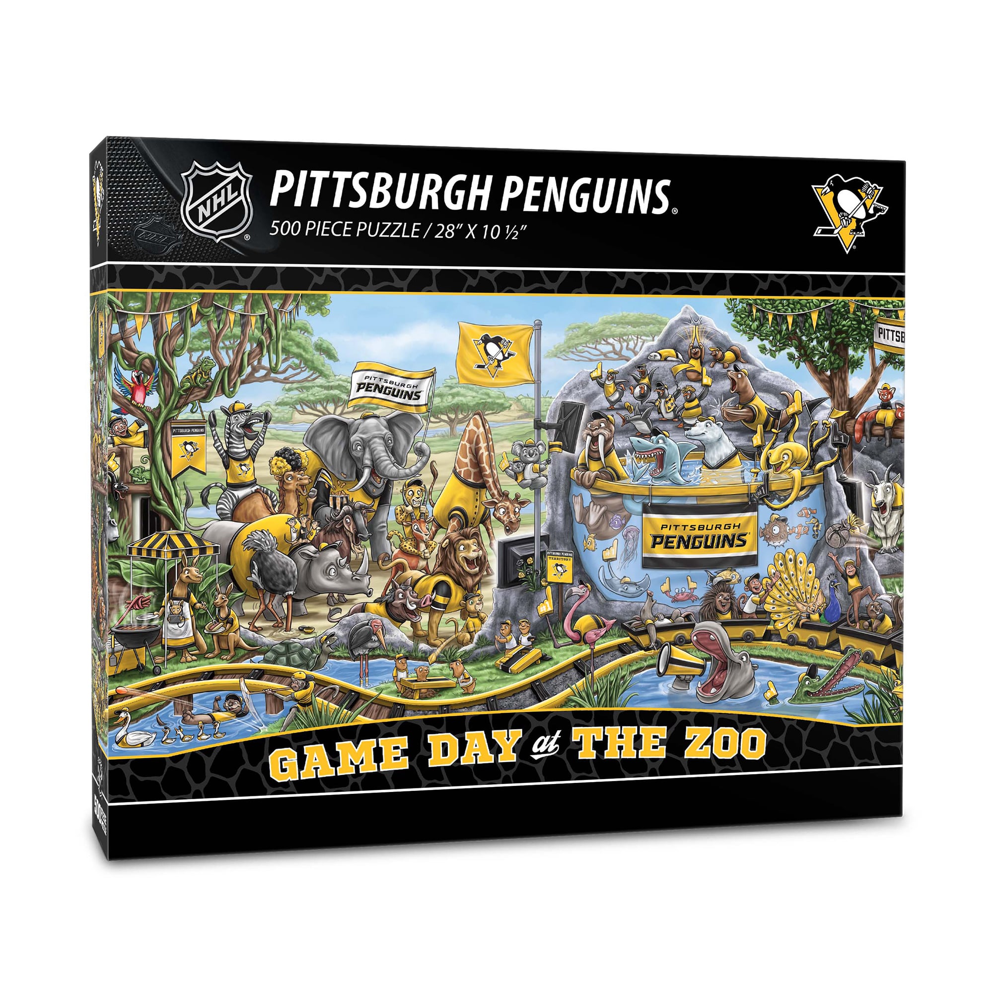 IDNA Pittsburgh Penguins 10.5" x 28" Game Day at the Zoo 500-Piece Puzzle