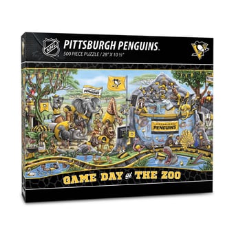Fanpoint Pittsburgh Penguins 10.5" x 28" Game Day at the Zoo 500-Piece Puzzle