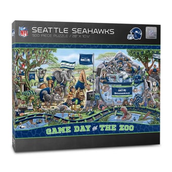 IDNA Seattle Seahawks 10.5" x 28" Game Day at the Zoo 500-Piece Puzzle