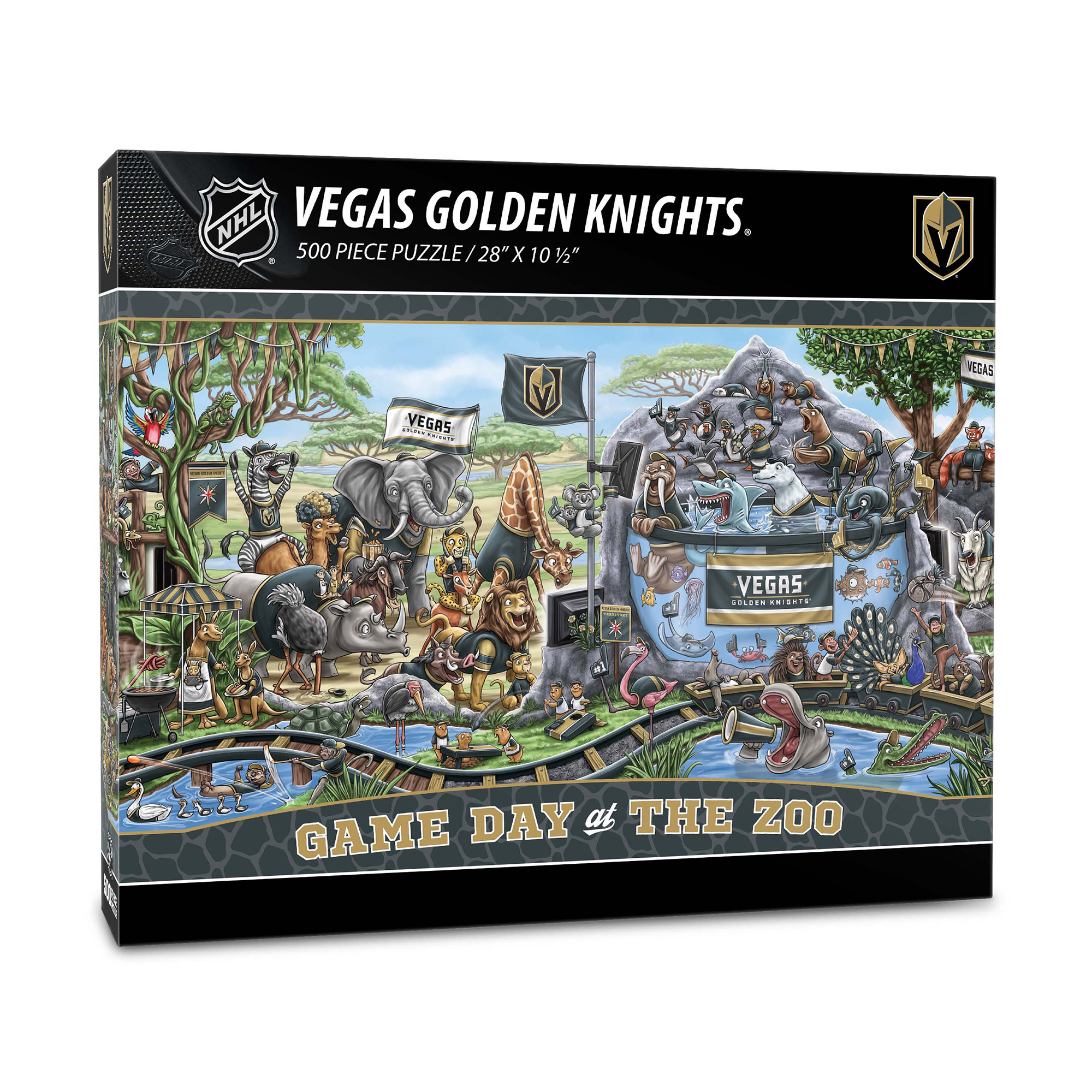 Fanpoint Vegas Golden Knights 10.5" x 28" Game Day at the Zoo 500-Piece Puzzle