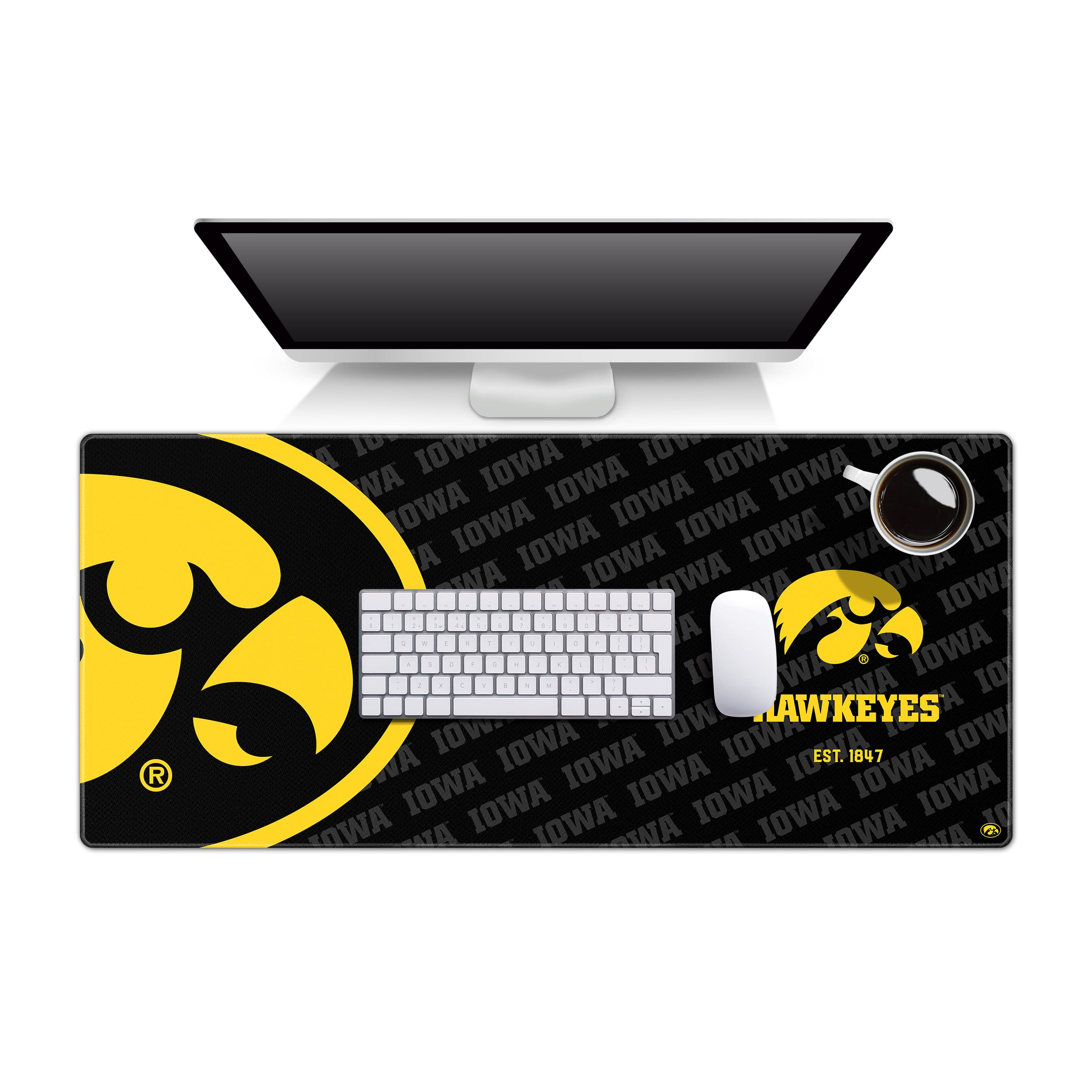 IDNA Iowa Hawkeyes 15.7" x 35.4" Logo Series Desk Pad
