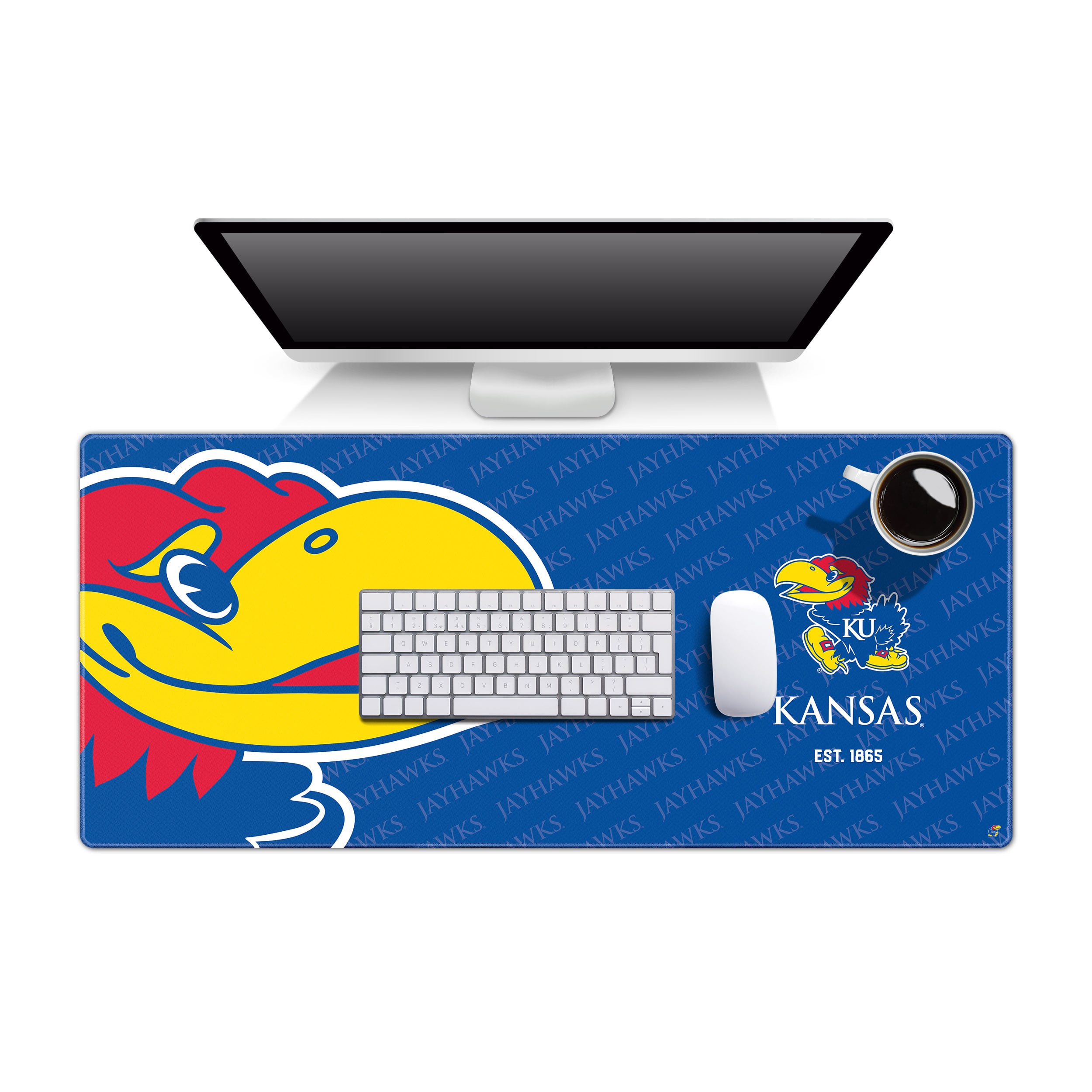 IDNA Kansas Jayhawks 15.7" x 35.4" Logo Series Desk Pad