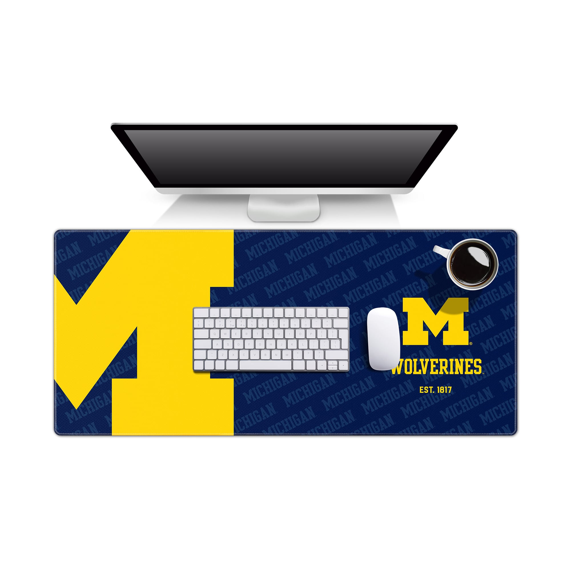 IDNA Michigan Wolverines 15.7" x 35.4" Logo Series Desk Pad