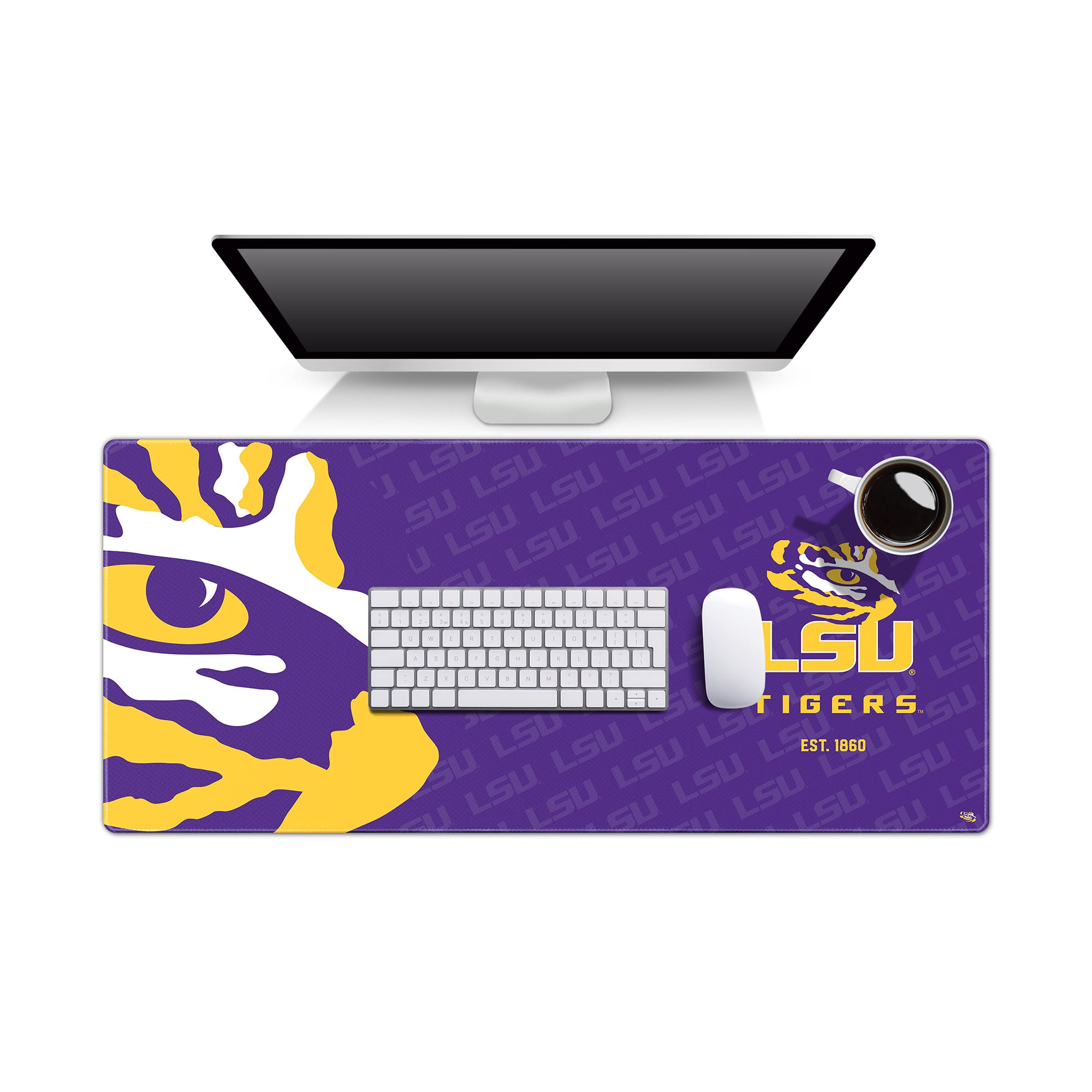 IDNA LSU Tigers 15.7" x 35.4" Logo Series Desk Pad