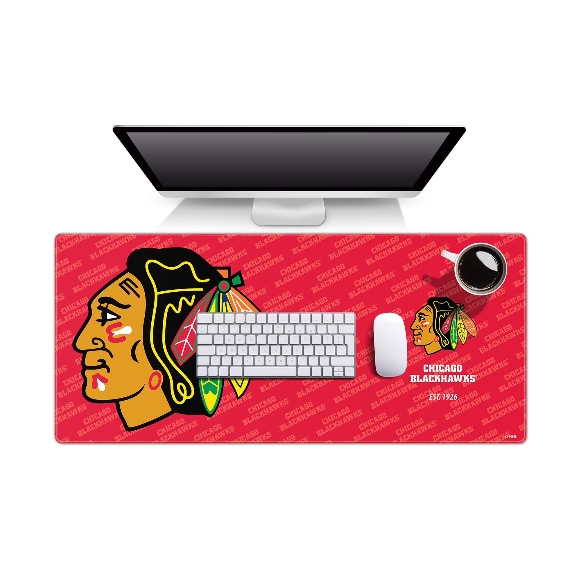 IDNA Chicago Blackhawks 15.7" x 35.4" Logo Series Desk Pad