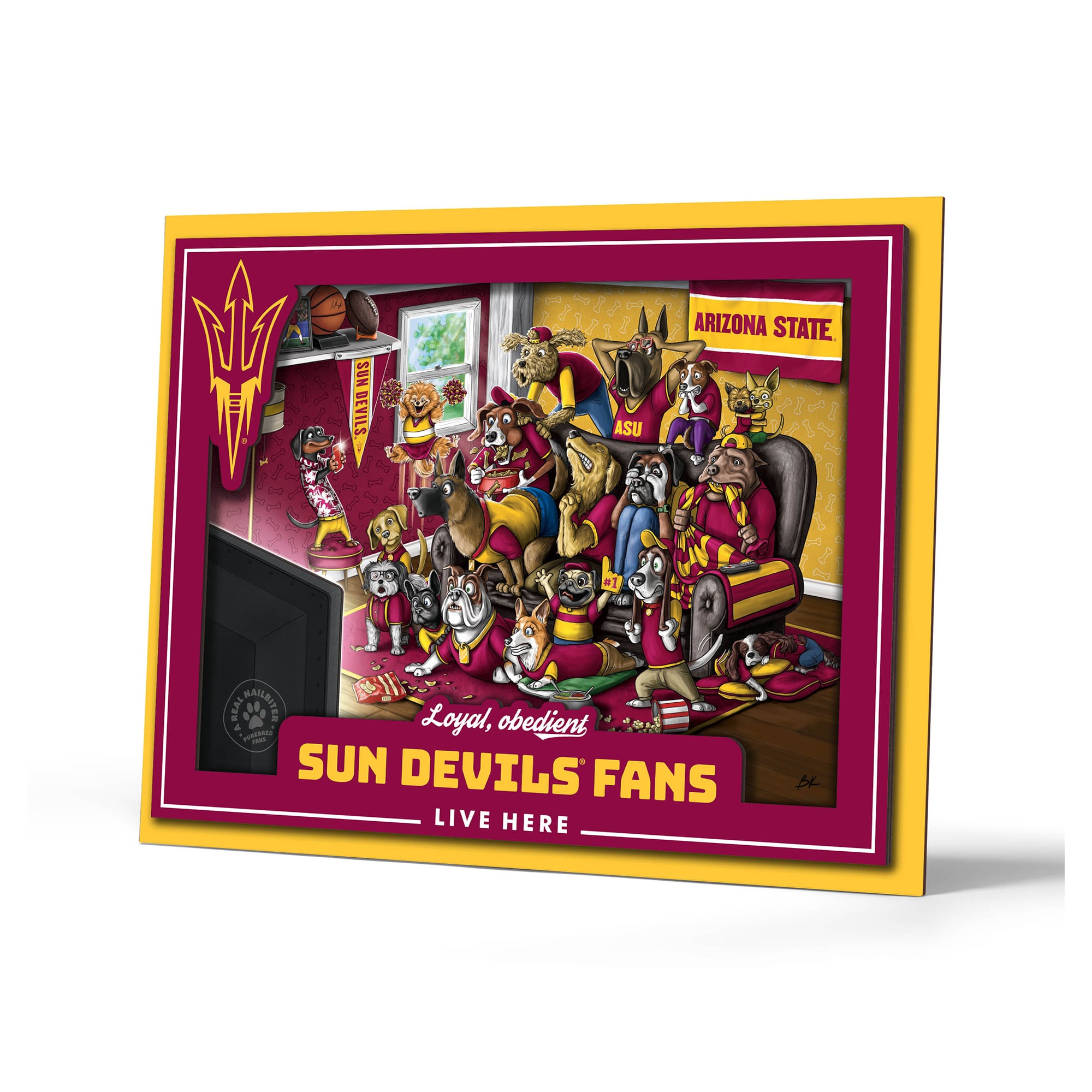 IDNA Arizona State Sun Devils 13.25" x 17.25" Purebred Fans Wall Art
