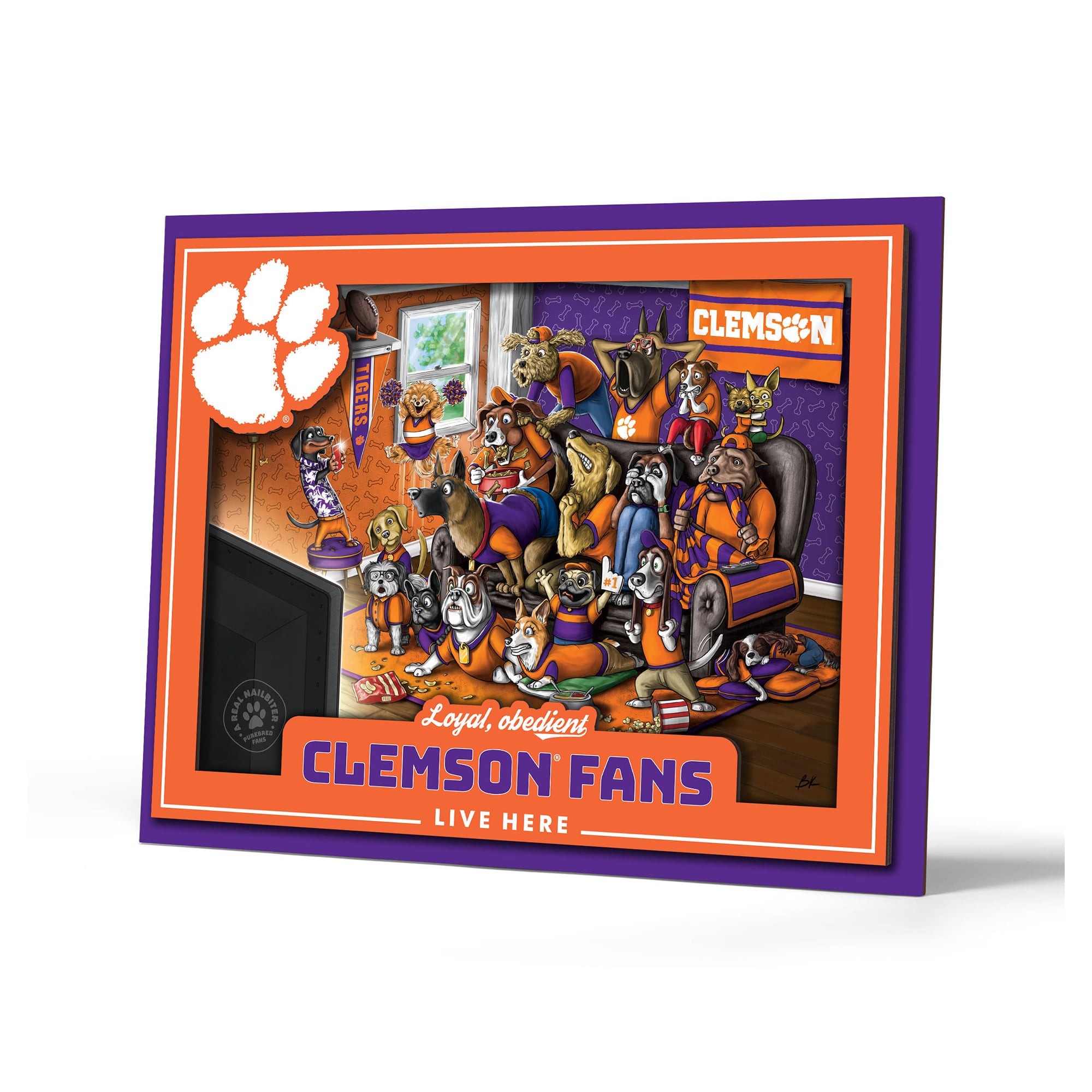 IDNA Clemson Tigers 13.25" x 17.25" Purebred Fans Wall Art