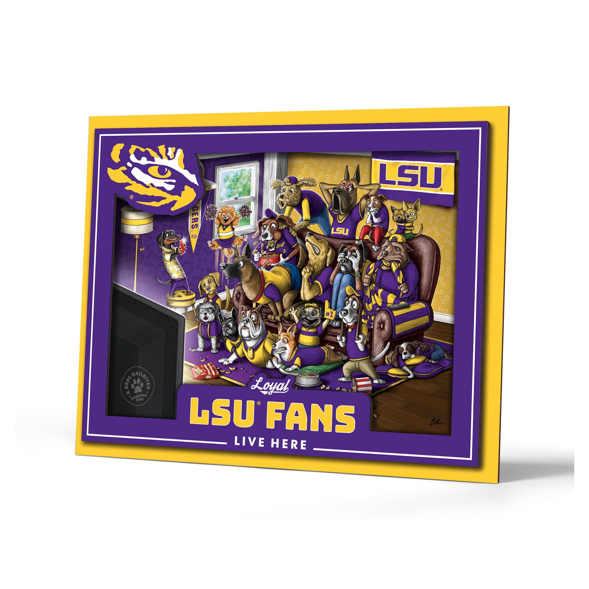 IDNA LSU Tigers 13.25" x 17.25" Purebred Fans Wall Art