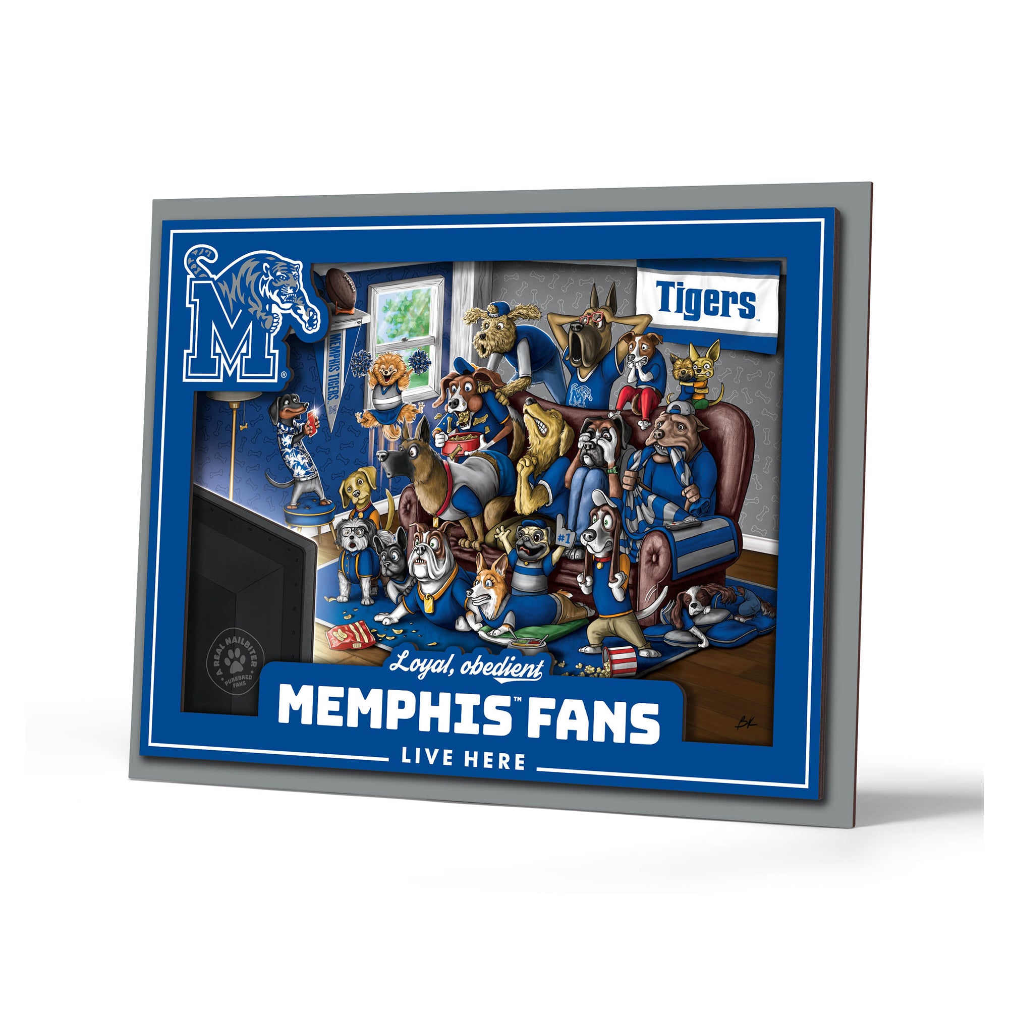 IDNA Memphis Tigers 13.25" x 17.25" Purebred Fans Wall Art