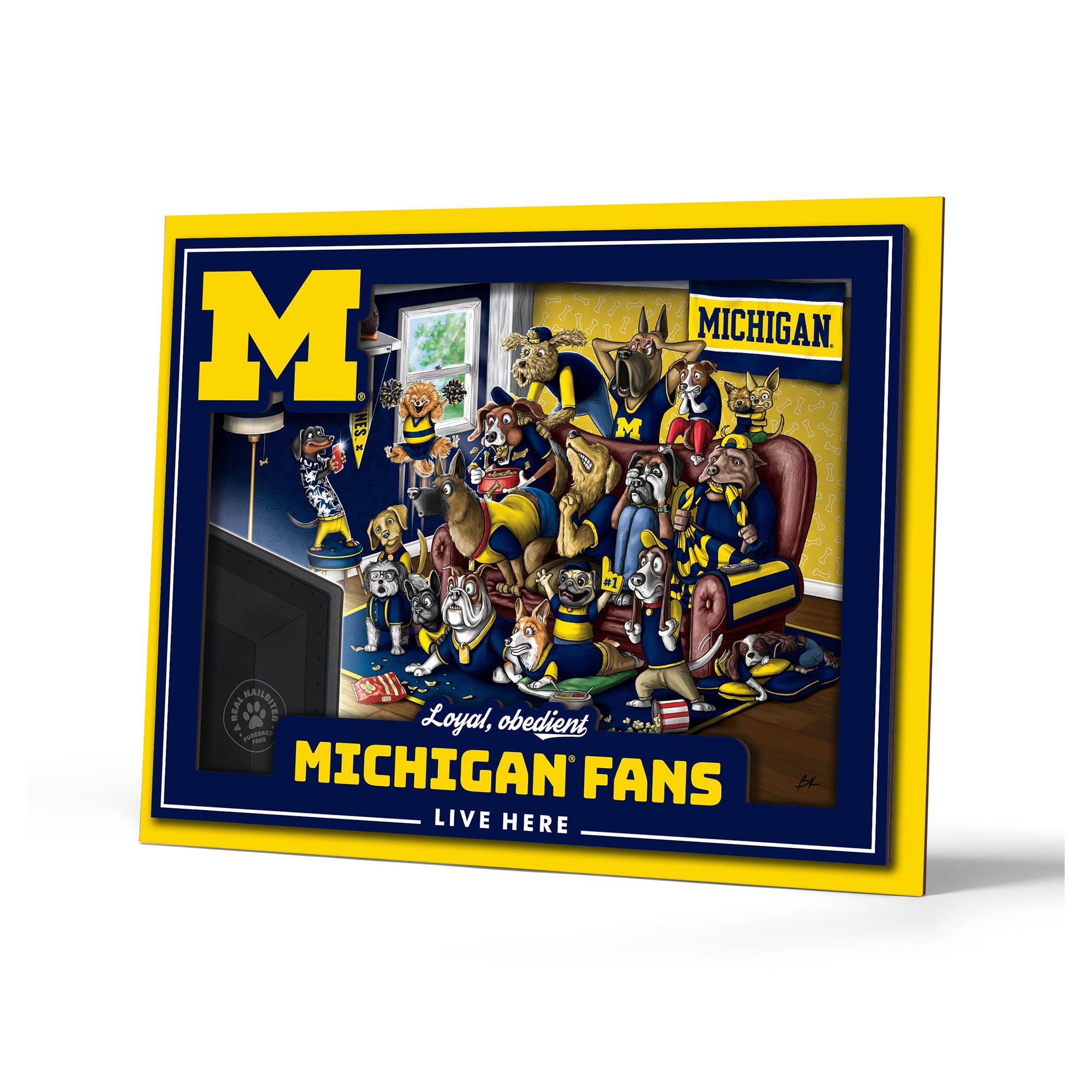 IDNA Michigan Wolverines 13.25" x 17.25" Purebred Fans Wall Art