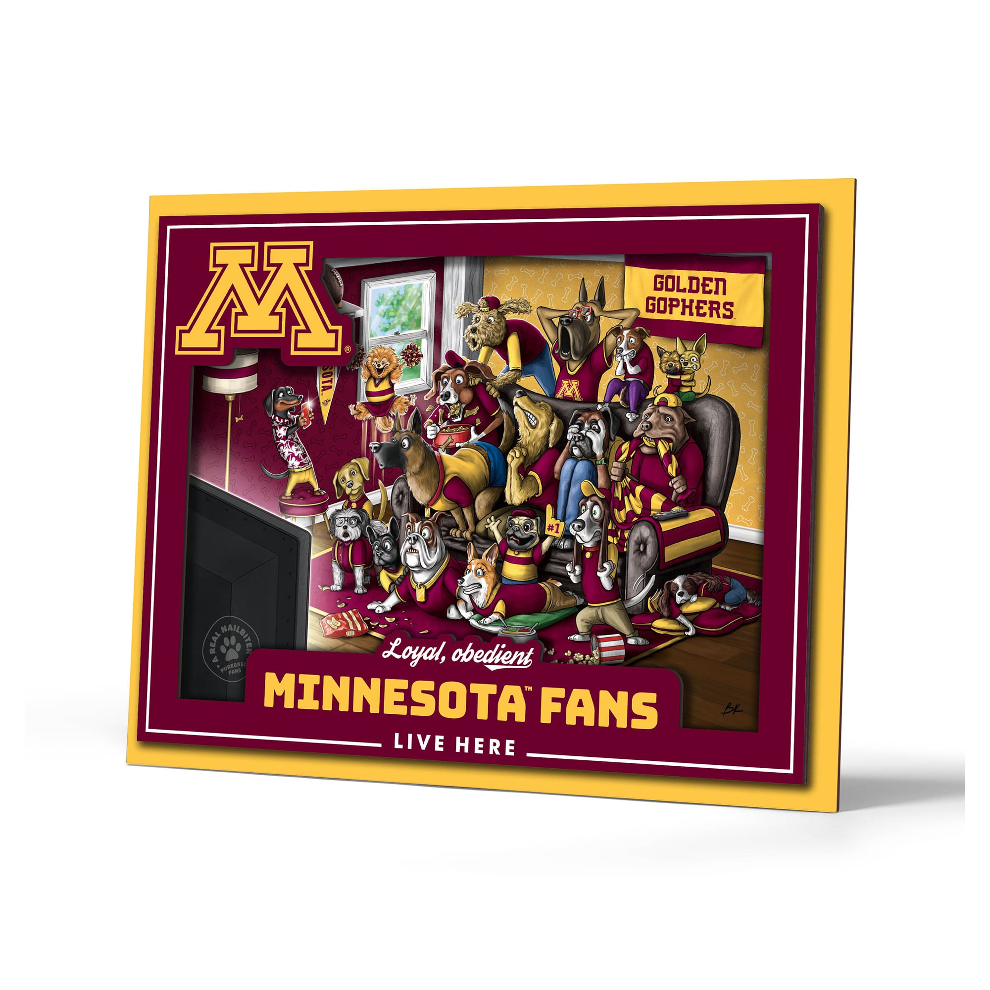 IDNA Minnesota Golden Gophers 13.25" x 17.25" Purebred Fans Wall Art
