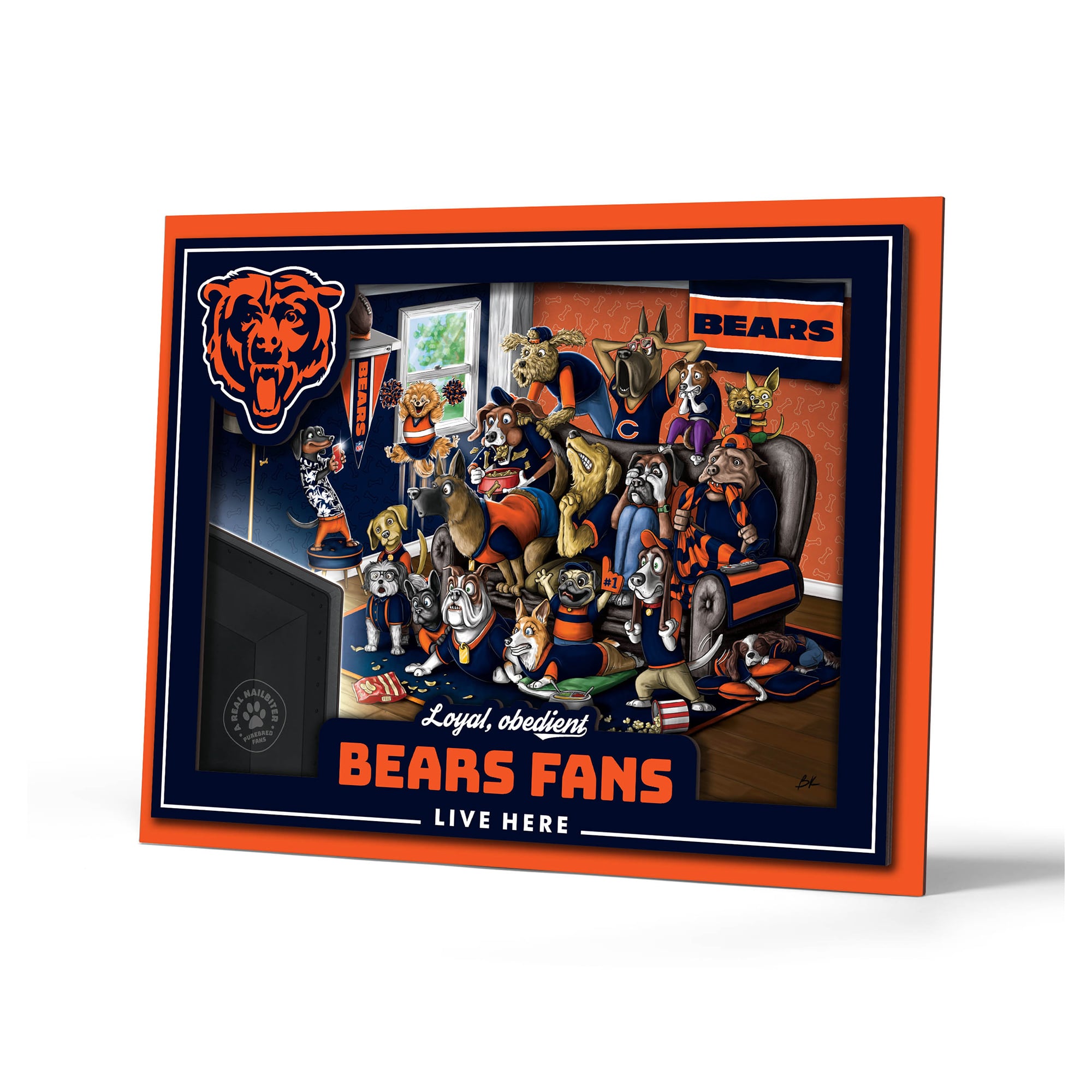 IDNA Chicago Bears 13.25" x 17.25" Purebred Fans Wall Art