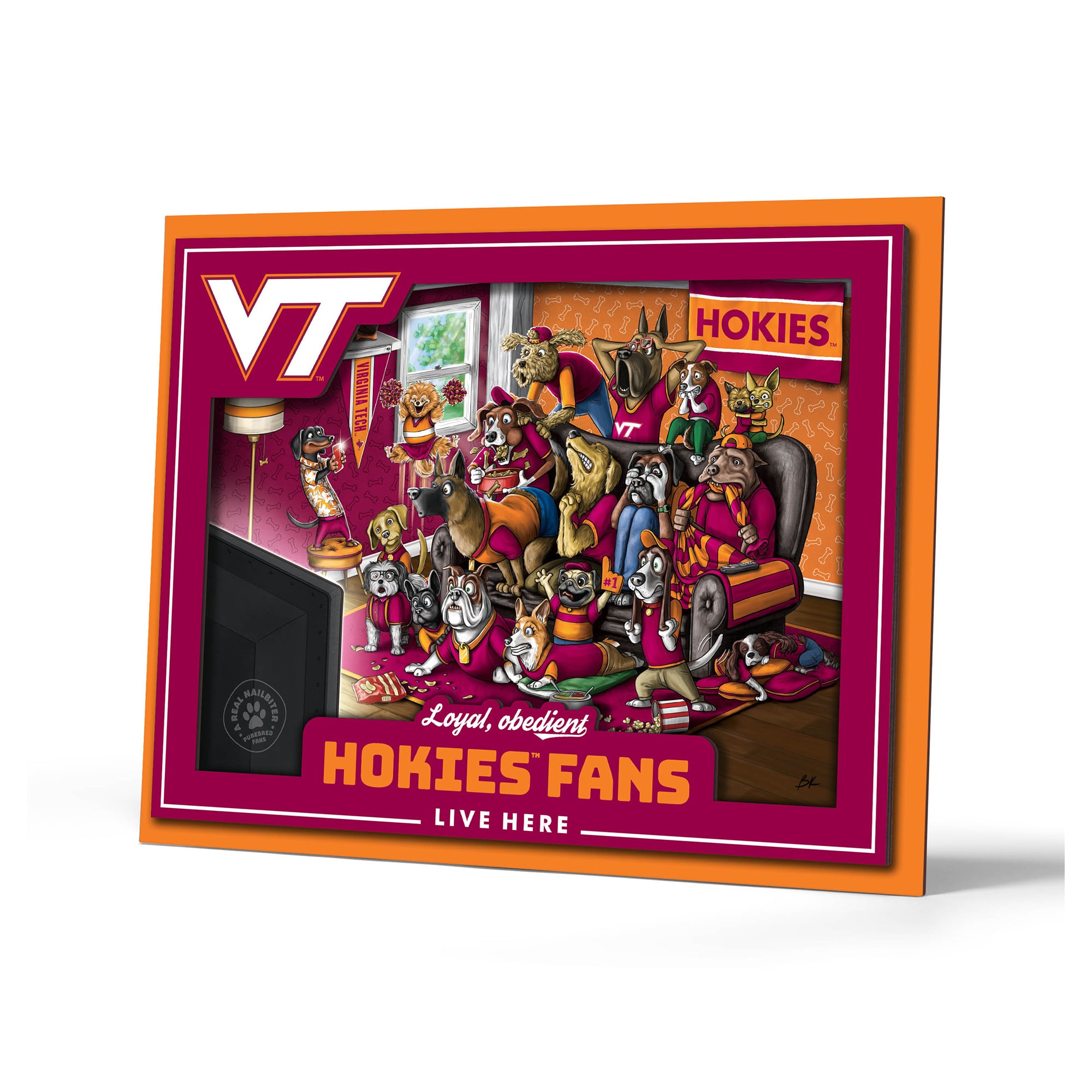 IDNA Virginia Tech Hokies 13.25" x 17.25" Purebred Fans Wall Art