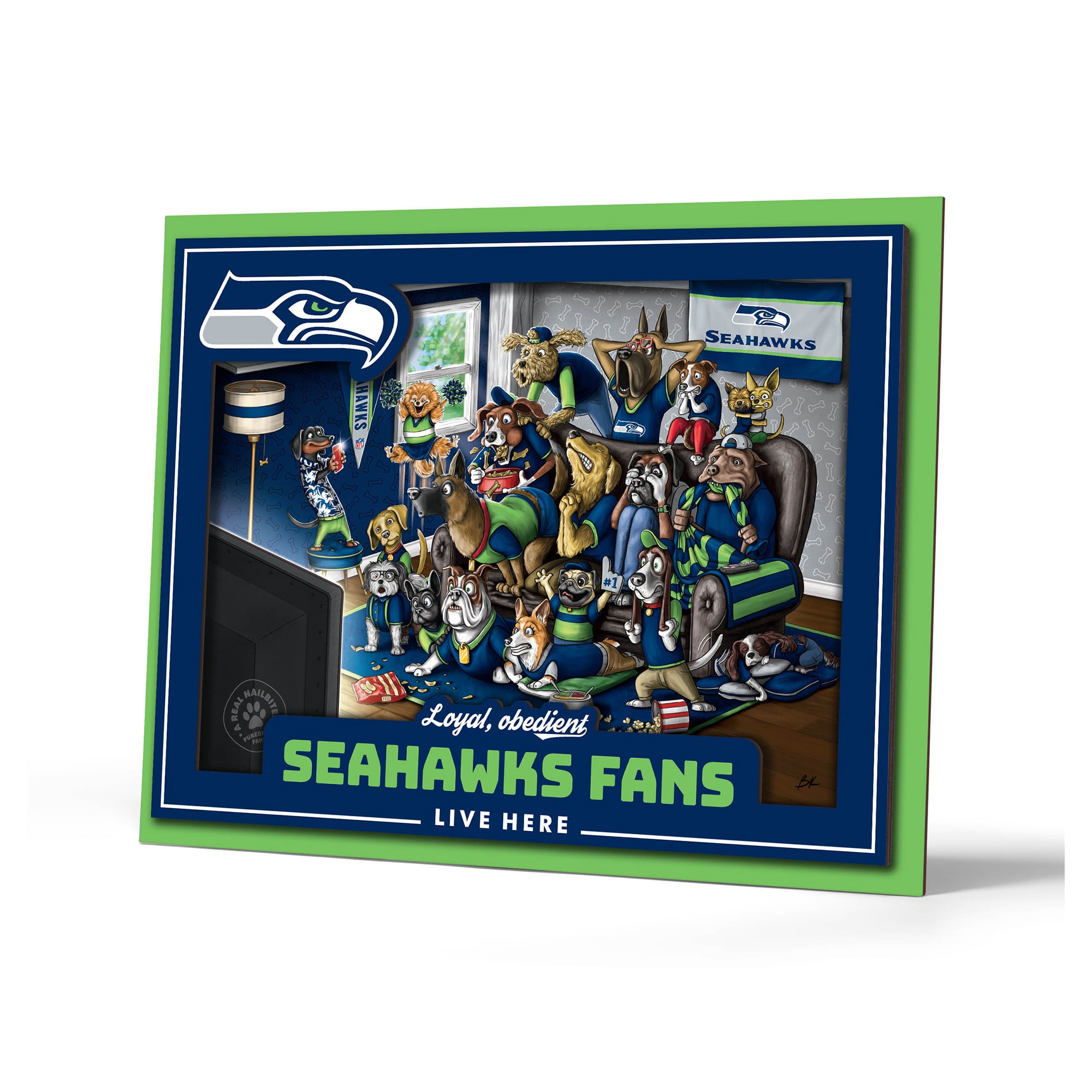 IDNA Seattle Seahawks 13.25" x 17.25" Purebred Fans Wall Art