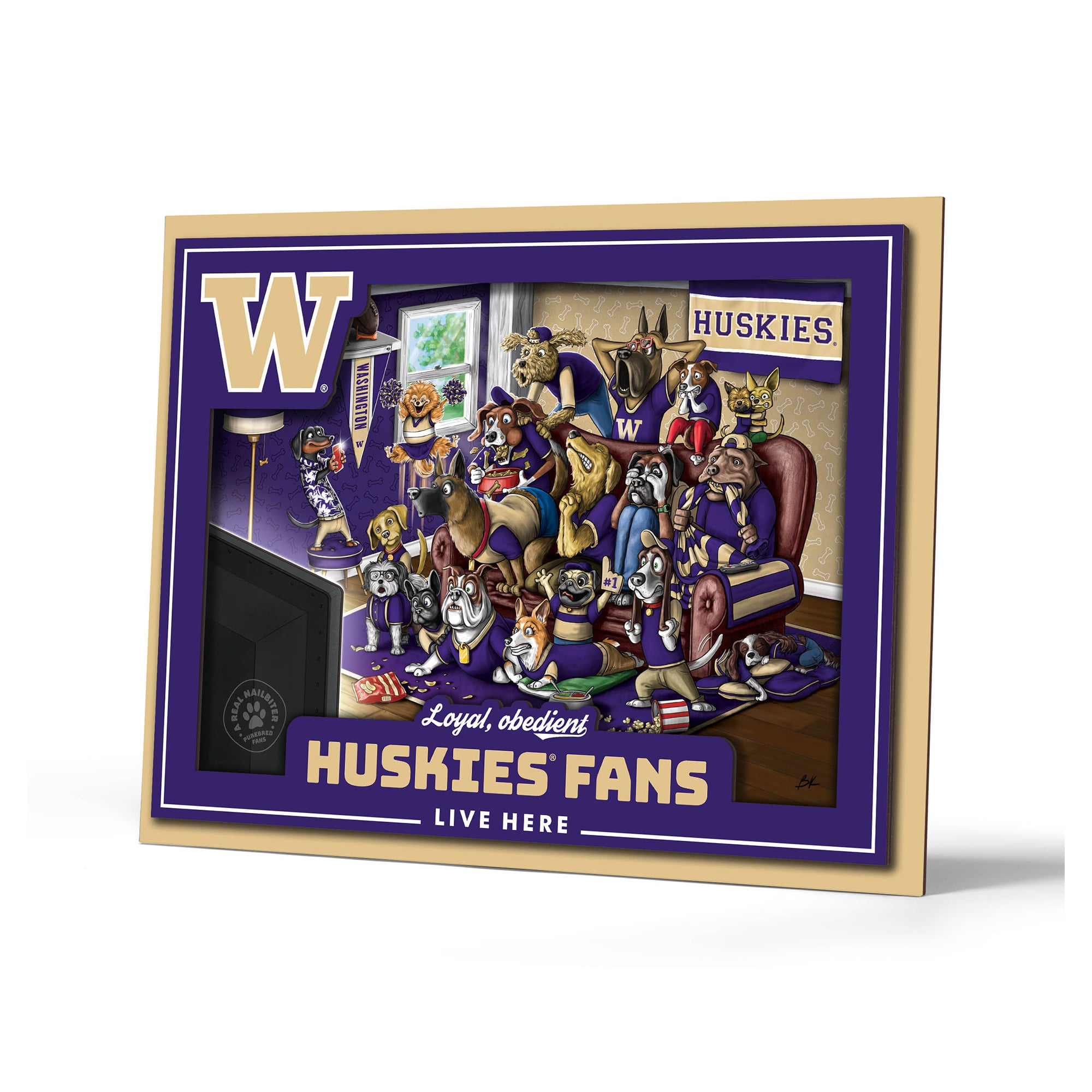IDNA Washington Huskies 13.25" x 17.25" Purebred Fans Wall Art