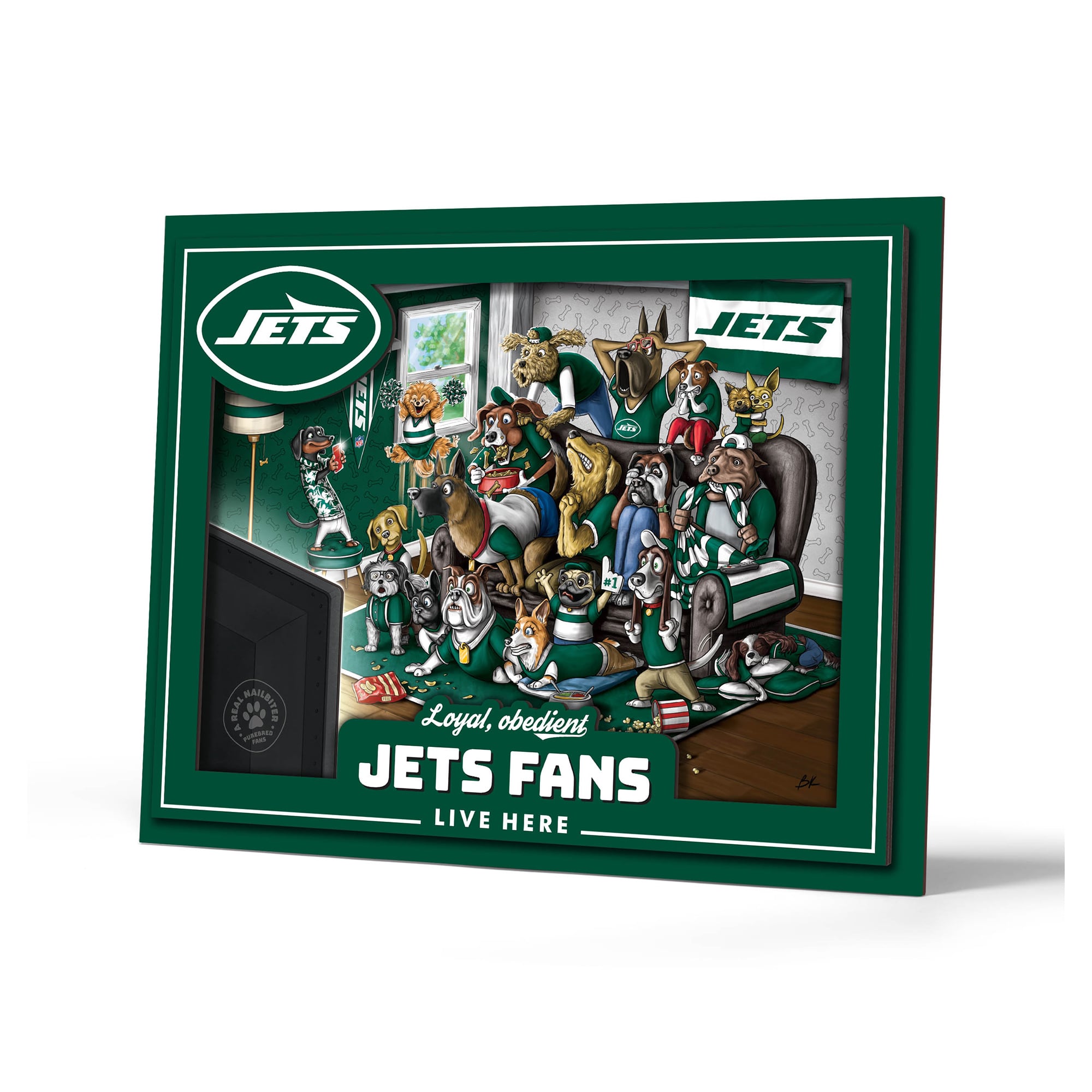 IDNA New York Jets 13.25" x 17.25" Purebred Fans Wall Art
