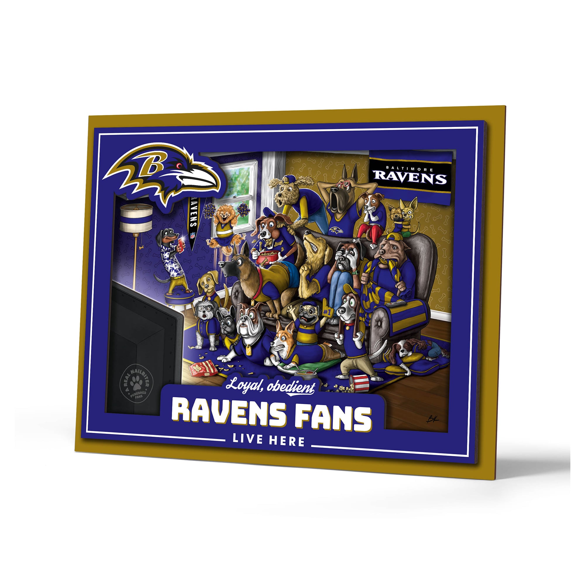 IDNA Baltimore Ravens 13.25" x 17.25" Purebred Fans Wall Art