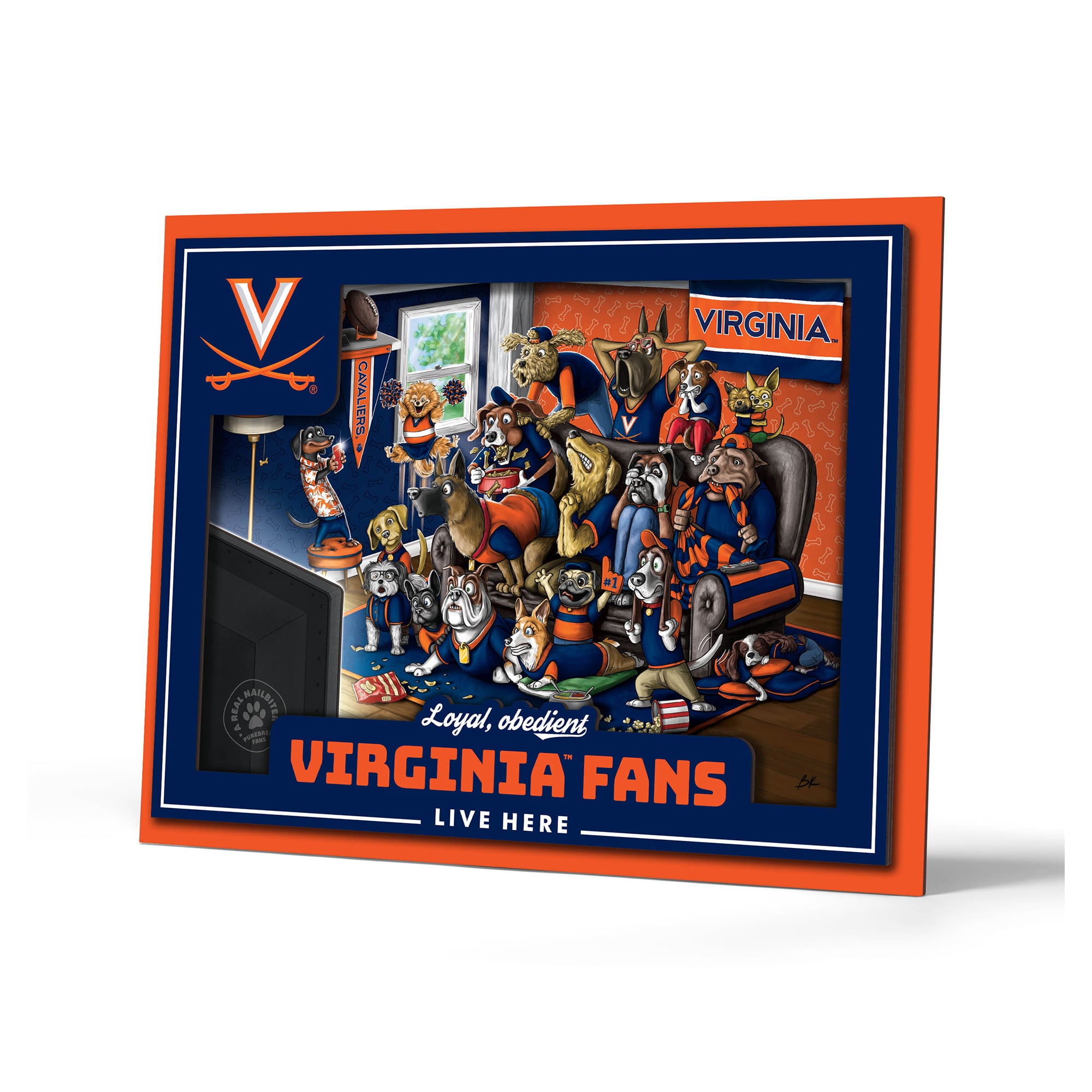IDNA Virginia Cavaliers 13.25" x 17.25" Purebred Fans Wall Art