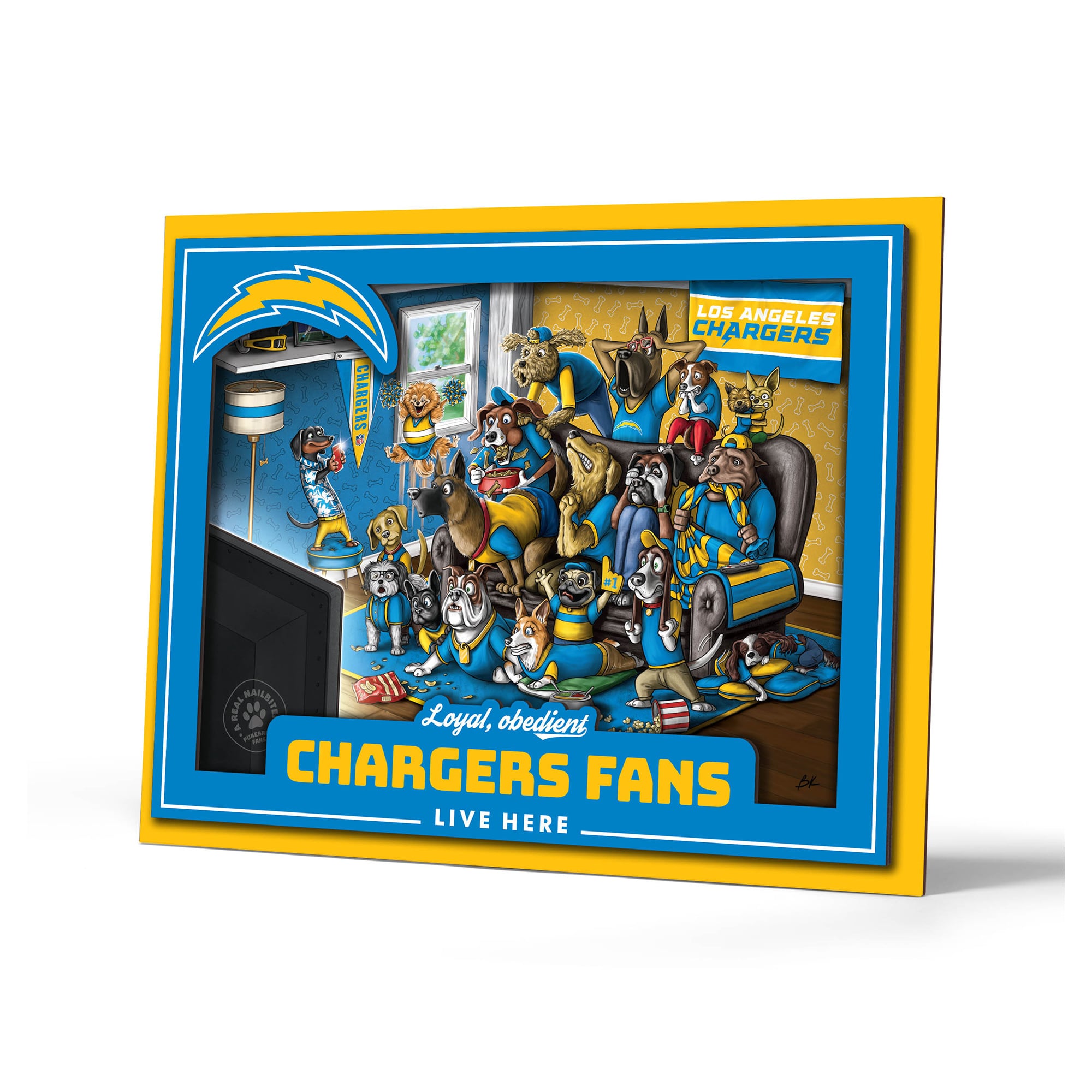 IDNA Los Angeles Chargers 13.25" x 17.25" Purebred Fans Wall Art