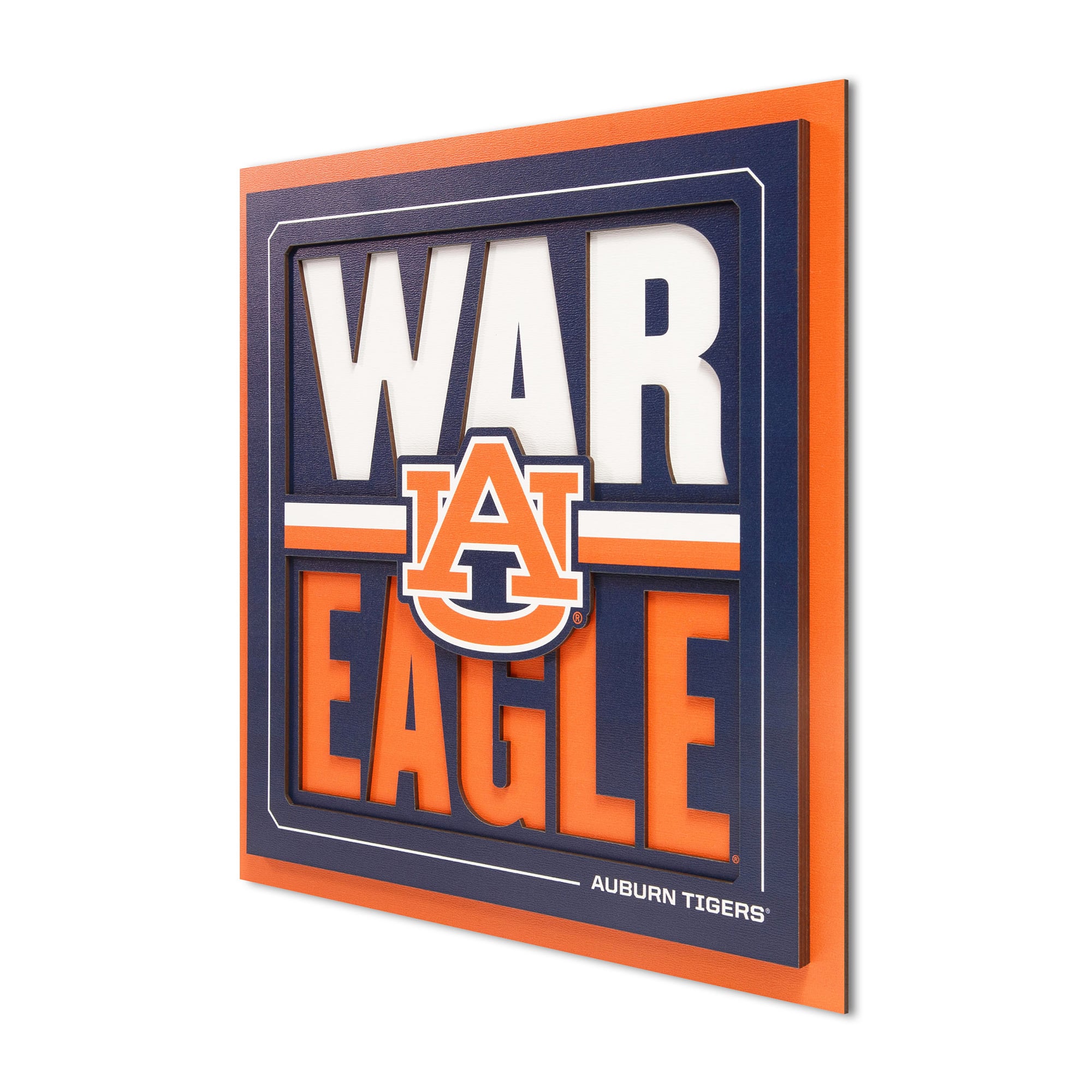 IDNA Auburn Tigers 12" x 12" Slogan Series 3D Wall Art