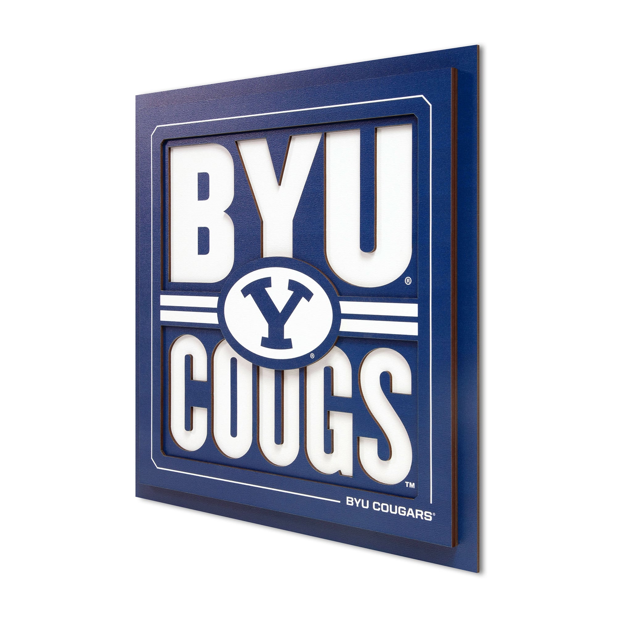 IDNA BYU Cougars 12" x 12" Slogan Series 3D Wall Art