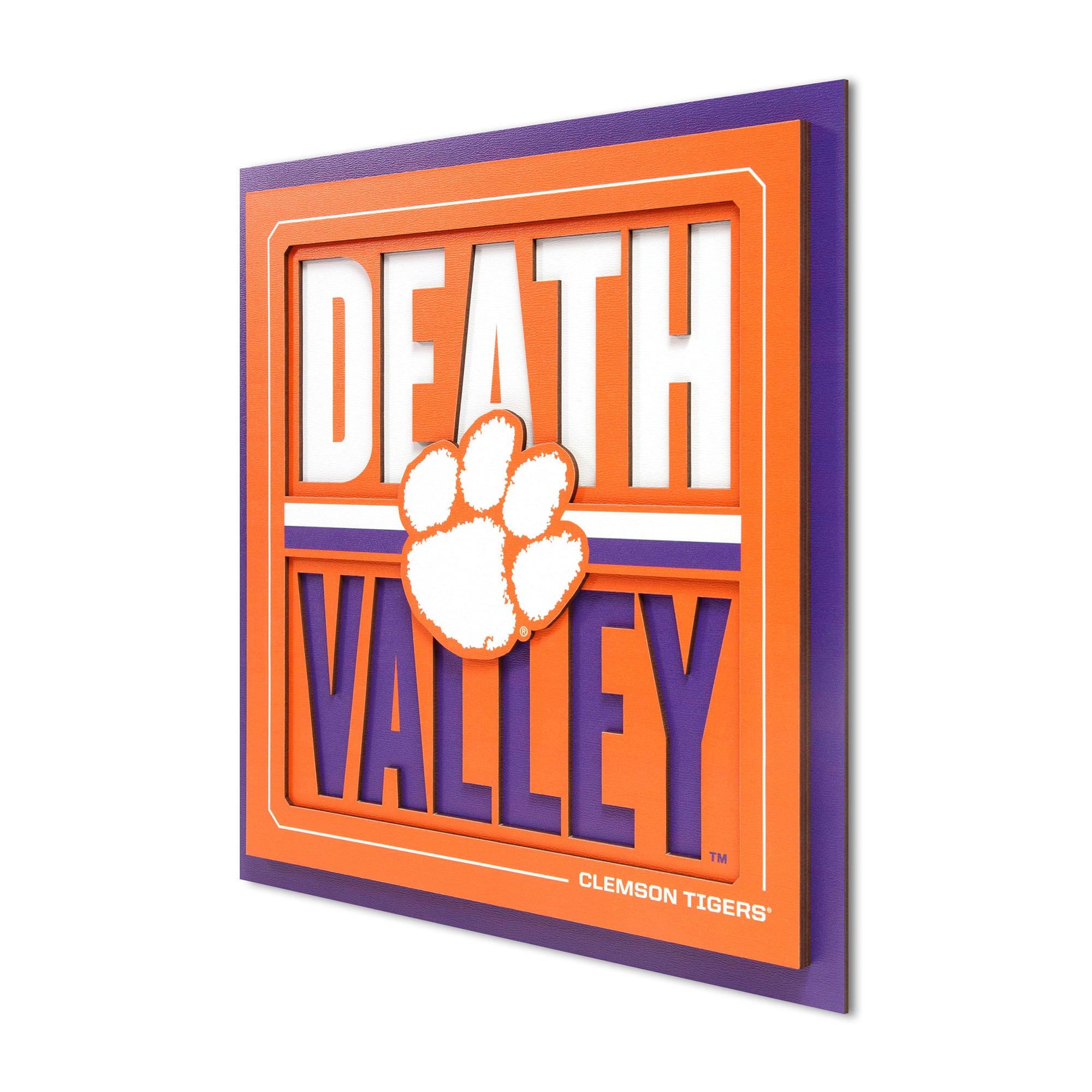 IDNA Clemson Tigers 12" x 12" Slogan Series 3D Wall Art