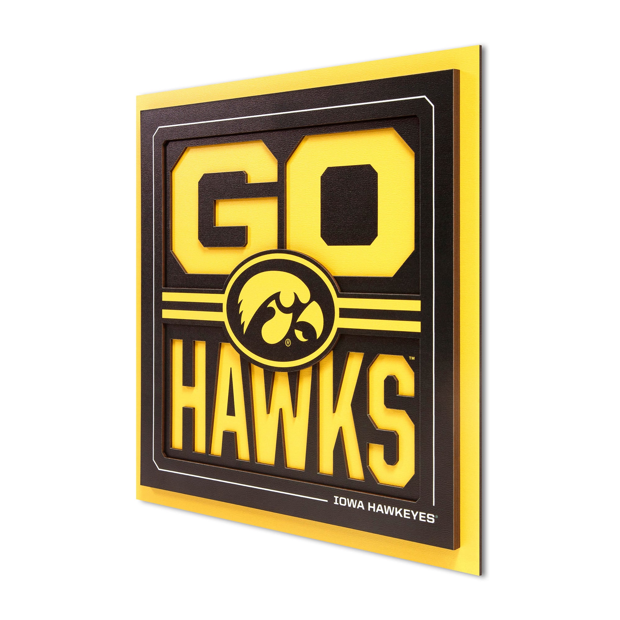 IDNA Iowa Hawkeyes 12" x 12" Slogan Series 3D Wall Art