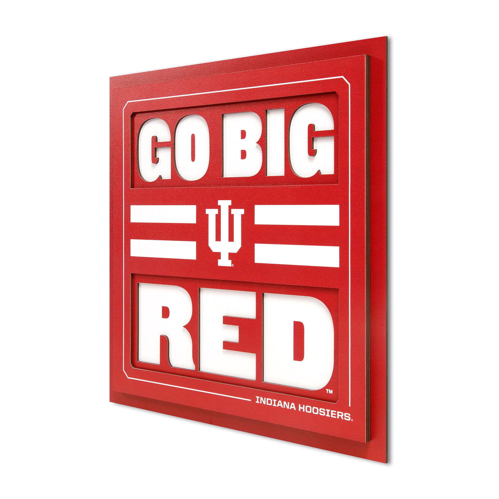 IDNA Indiana Hoosiers 12" x 12" Slogan Series 3D Wall Art