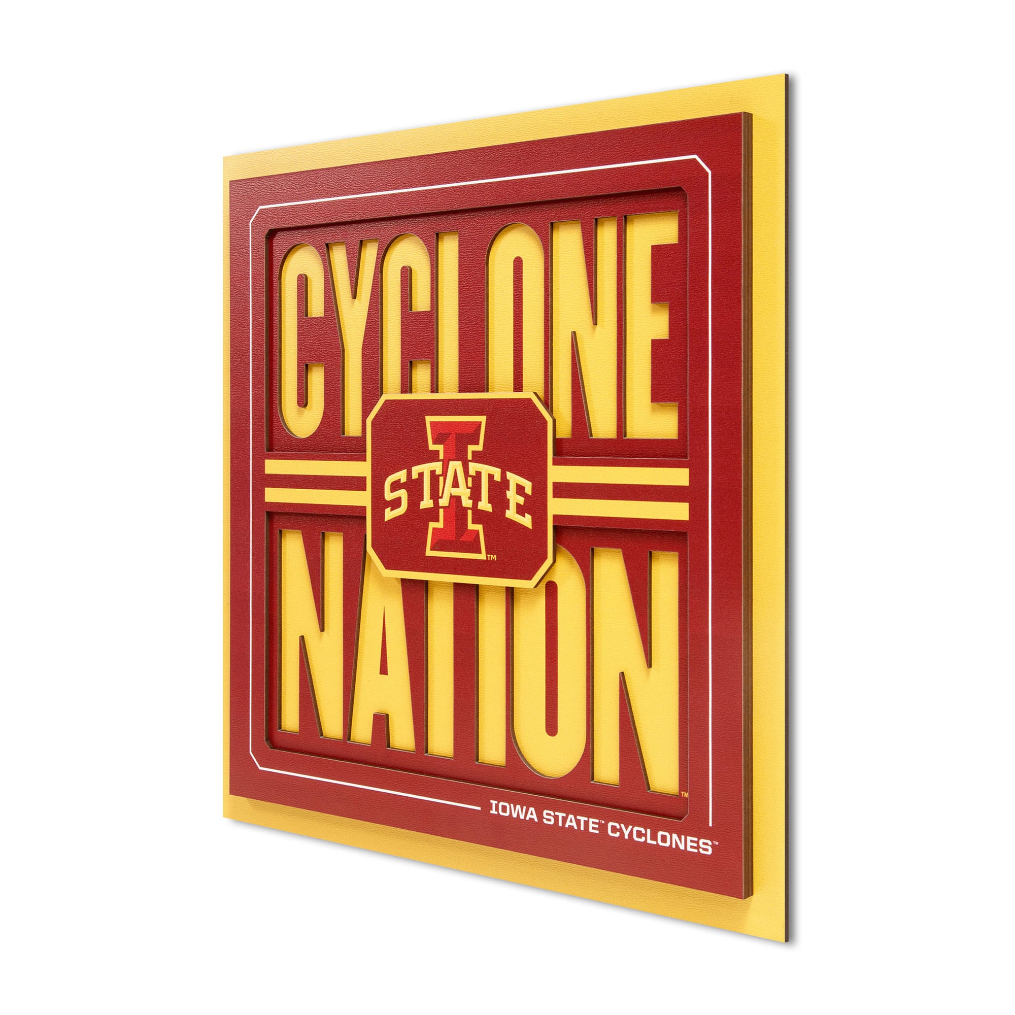 IDNA Iowa State Cyclones 12" x 12" Slogan Series 3D Wall Art