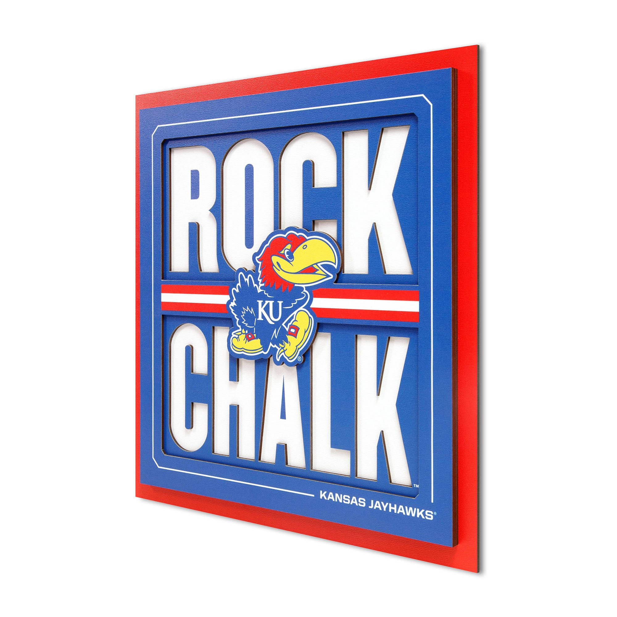 IDNA Kansas Jayhawks 12" x 12" Slogan Series 3D Wall Art