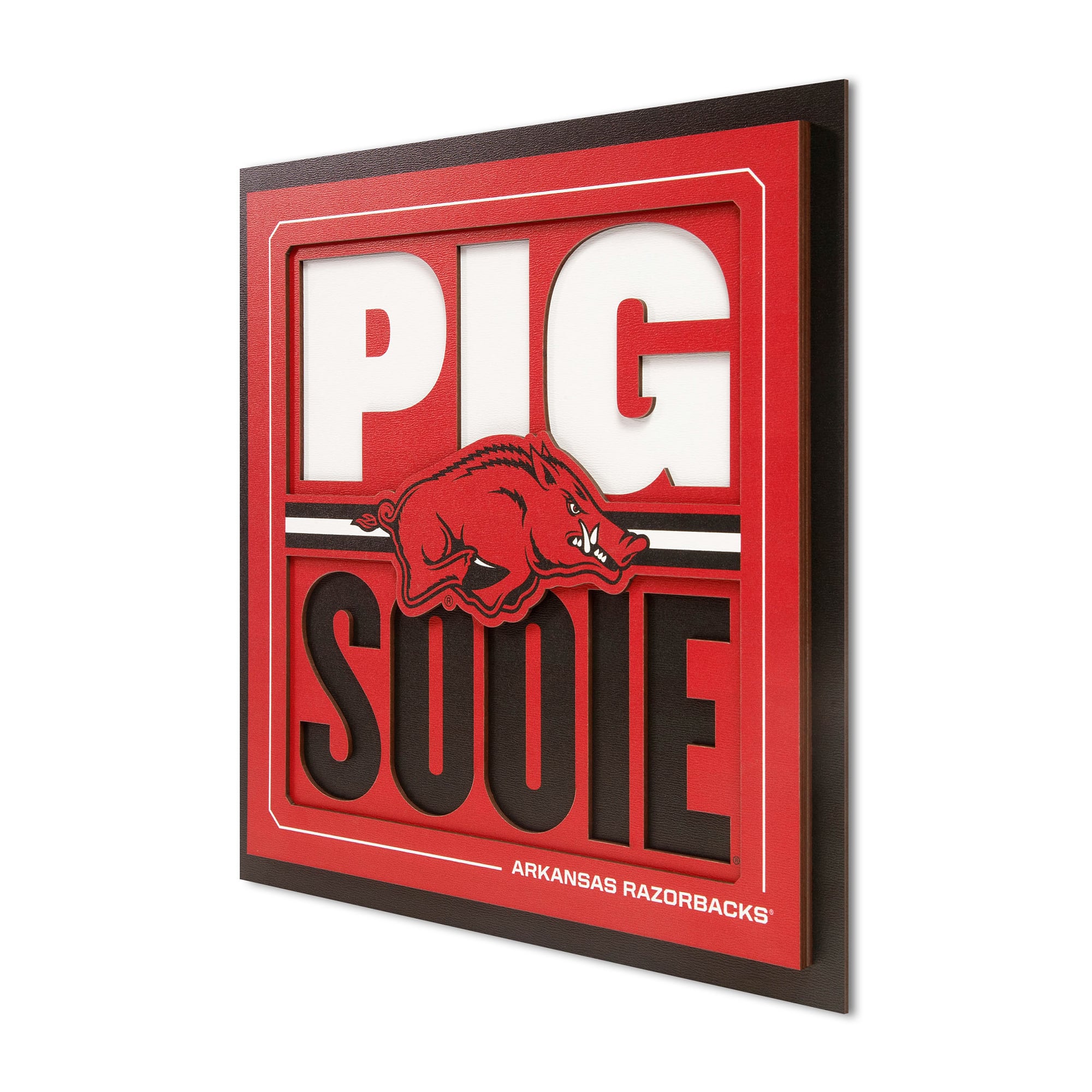 IDNA Arkansas Razorbacks 12" x 12" Slogan Series 3D Wall Art