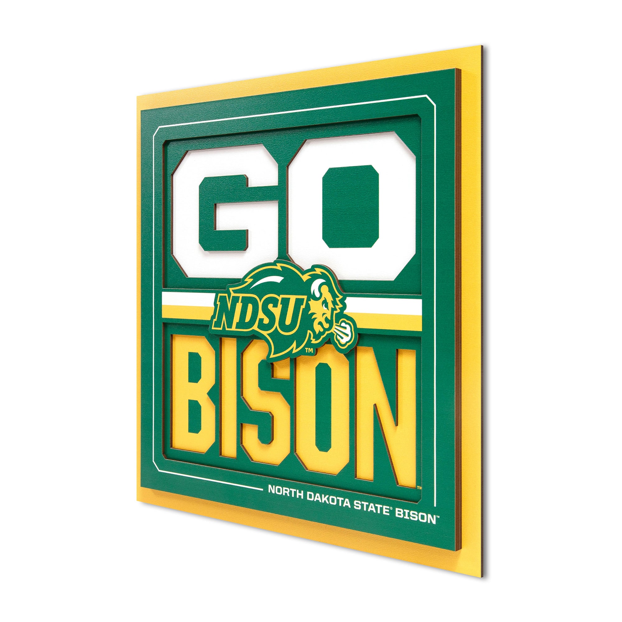 IDNA NDSU Bison 12" x 12" Slogan Series 3D Wall Art