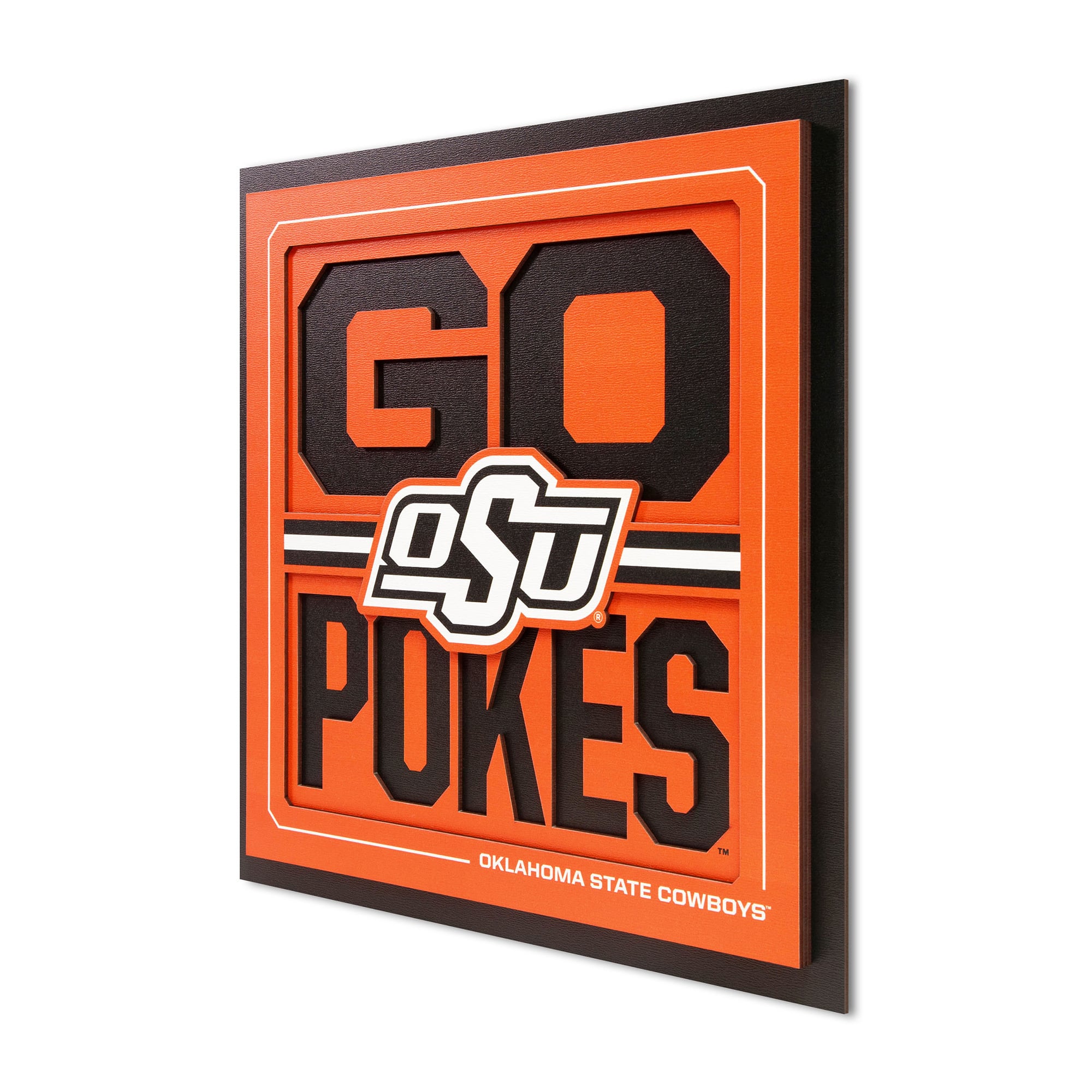 IDNA Oklahoma State Cowboys 12" x 12" Slogan Series 3D Wall Art