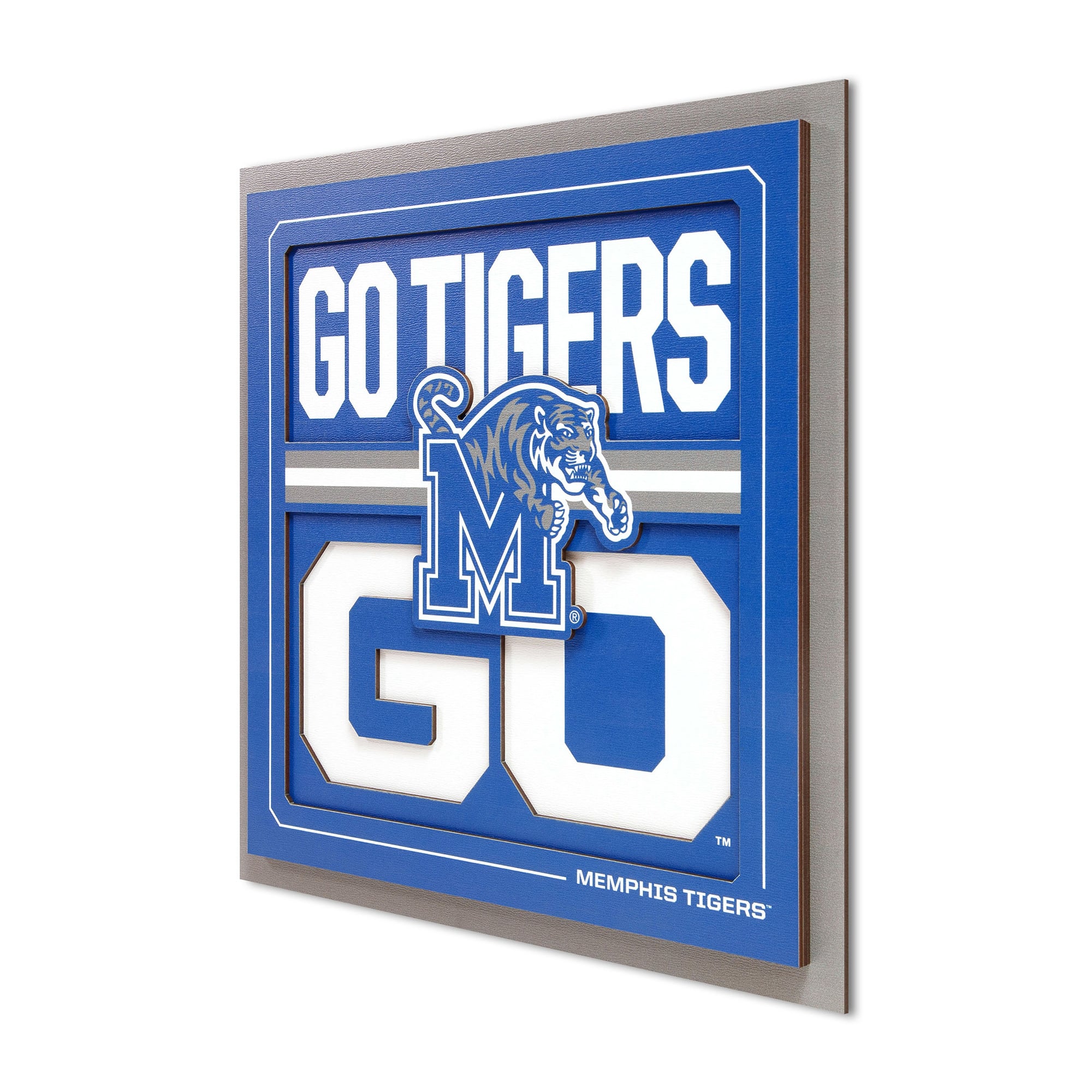 IDNA Memphis Tigers 12" x 12" Slogan Series 3D Wall Art