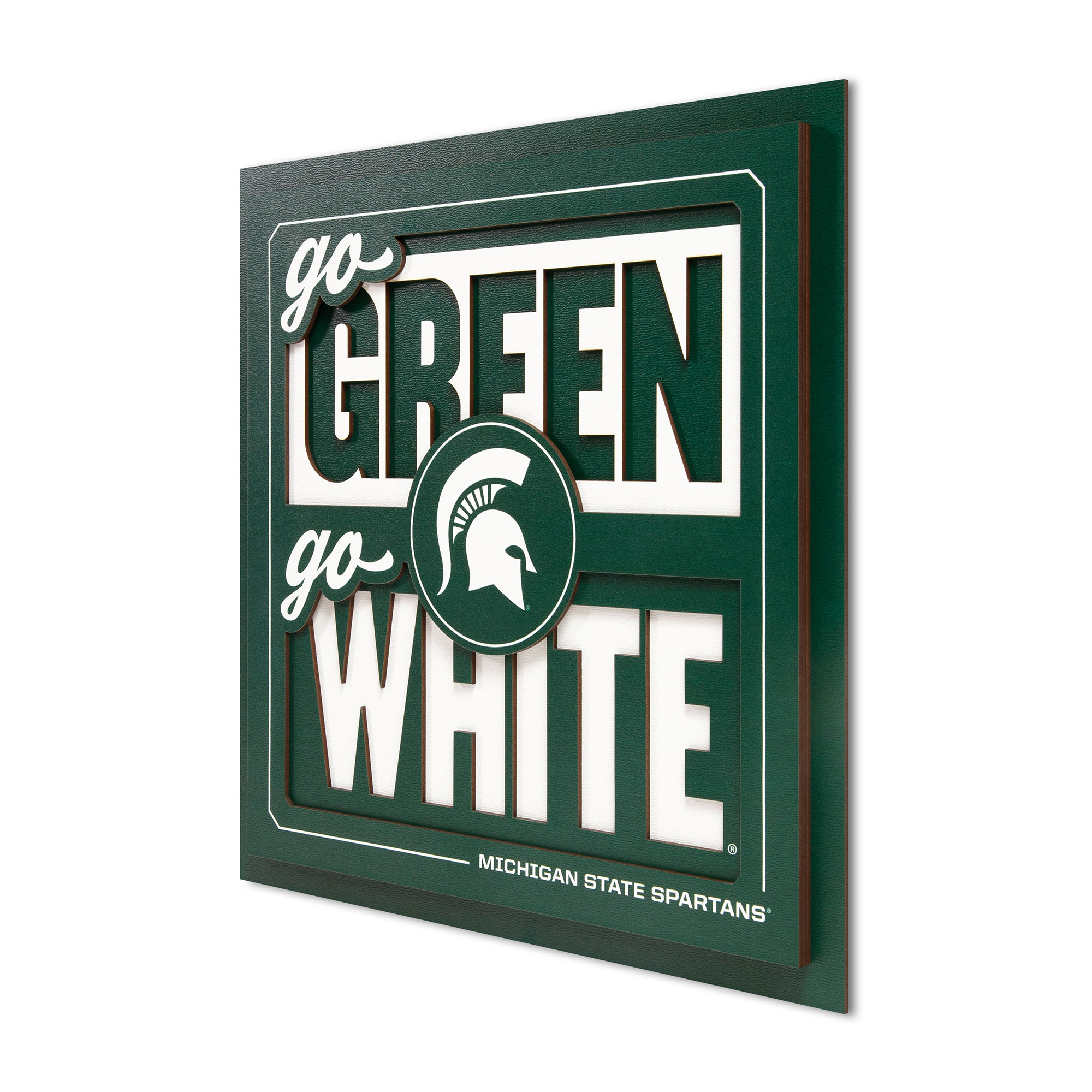 IDNA Michigan State Spartans 12" x 12" Slogan Series 3D Wall Art