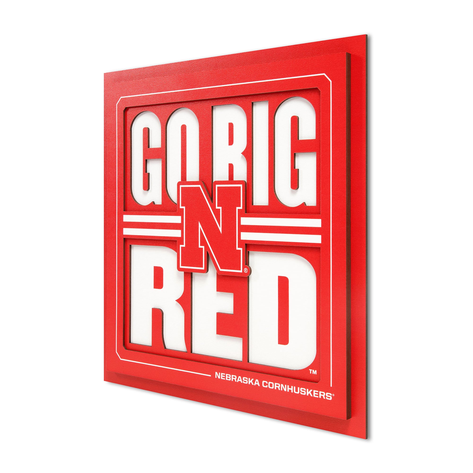 IDNA Nebraska Huskers 12" x 12" Slogan Series 3D Wall Art