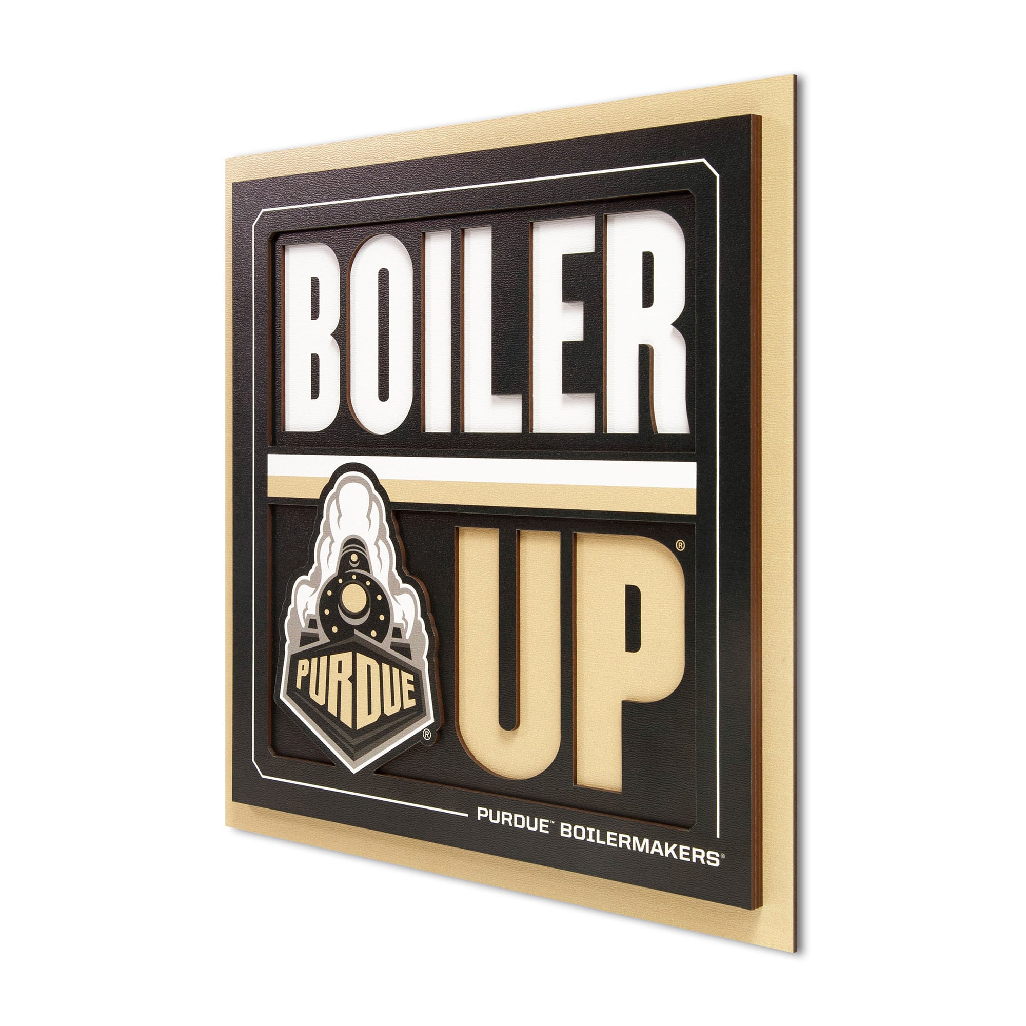 IDNA Purdue Boilermakers 12" x 12" Slogan Series 3D Wall Art