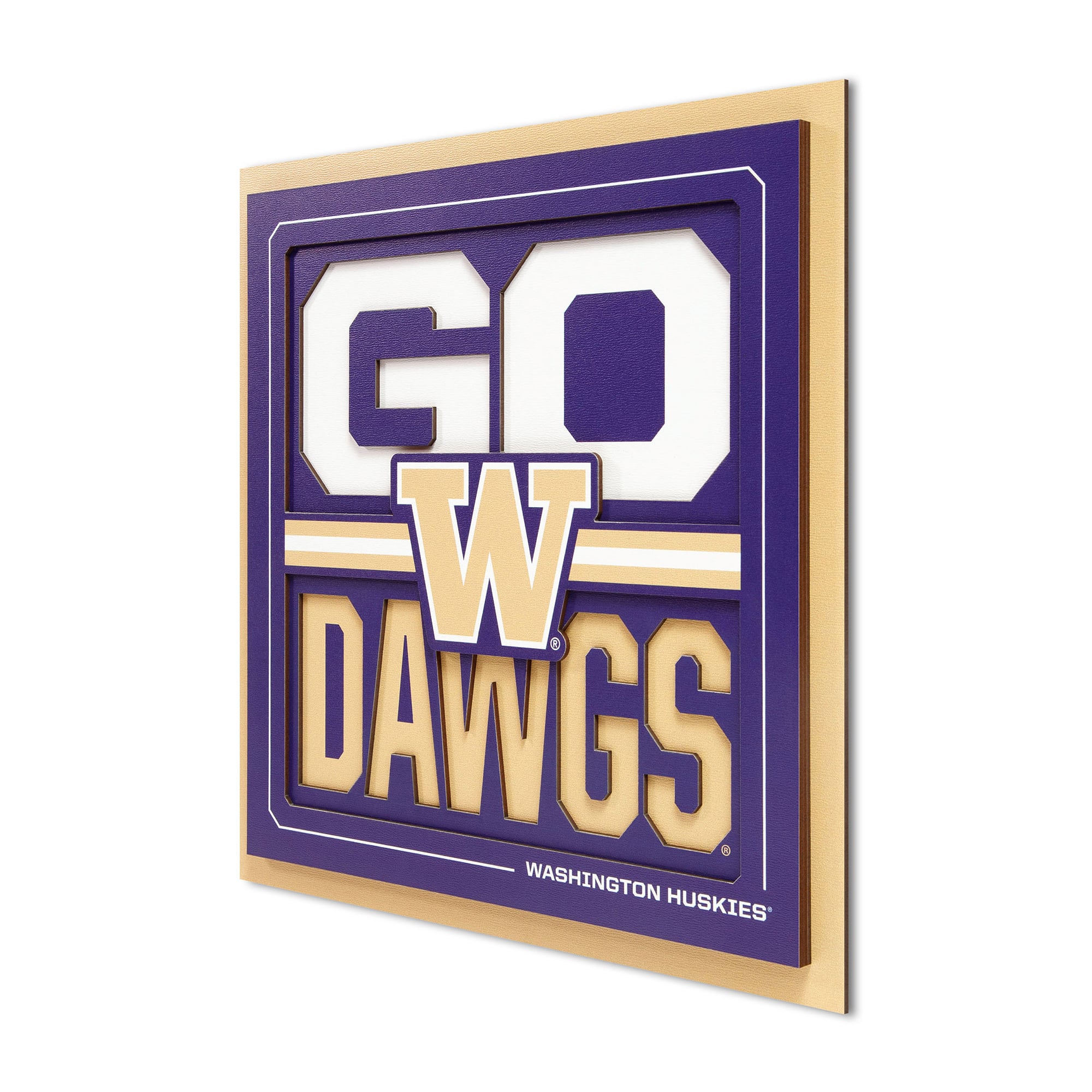 IDNA Washington Huskies 12" x 12" Slogan Series 3D Wall Art