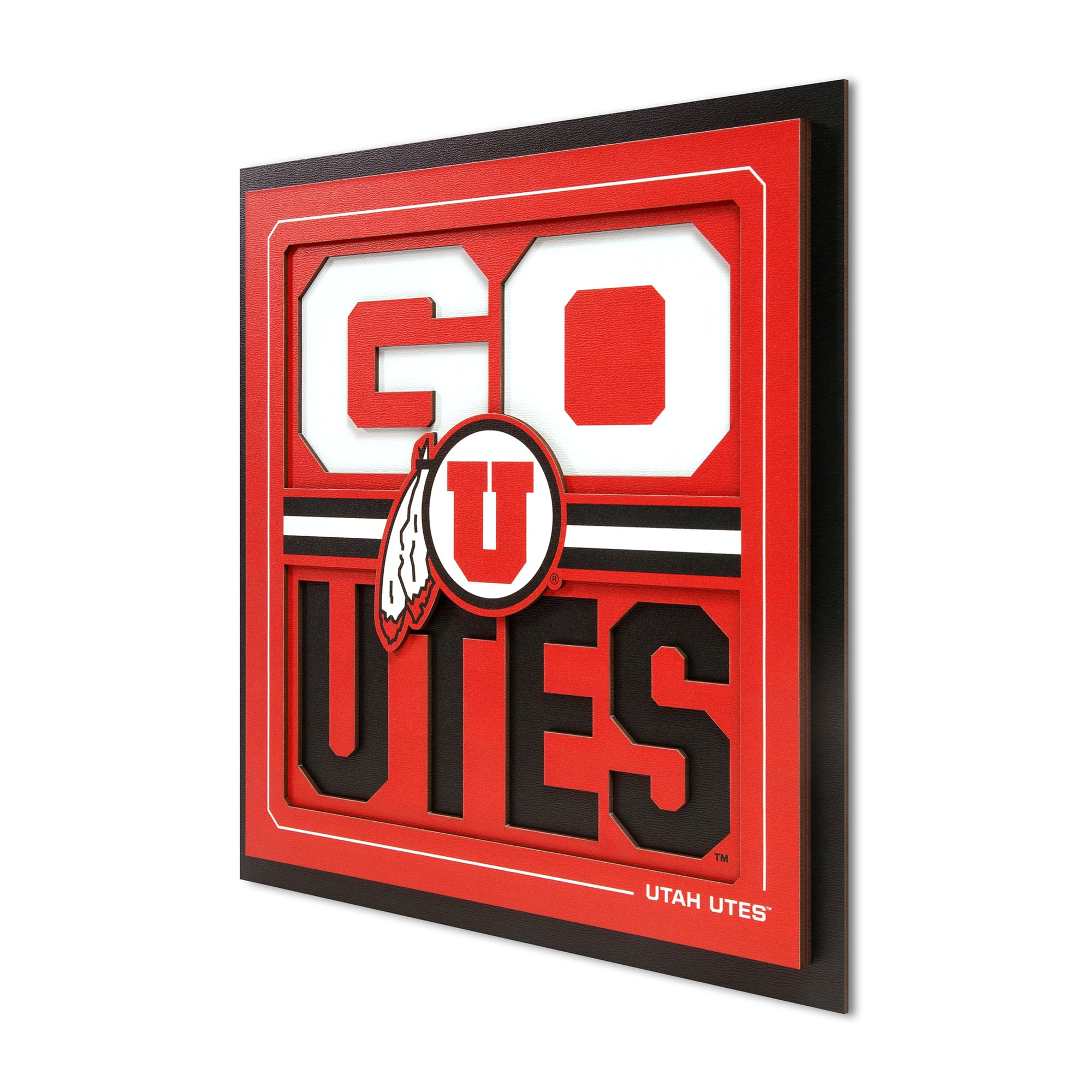 IDNA Utah Utes 12" x 12" Slogan Series 3D Wall Art