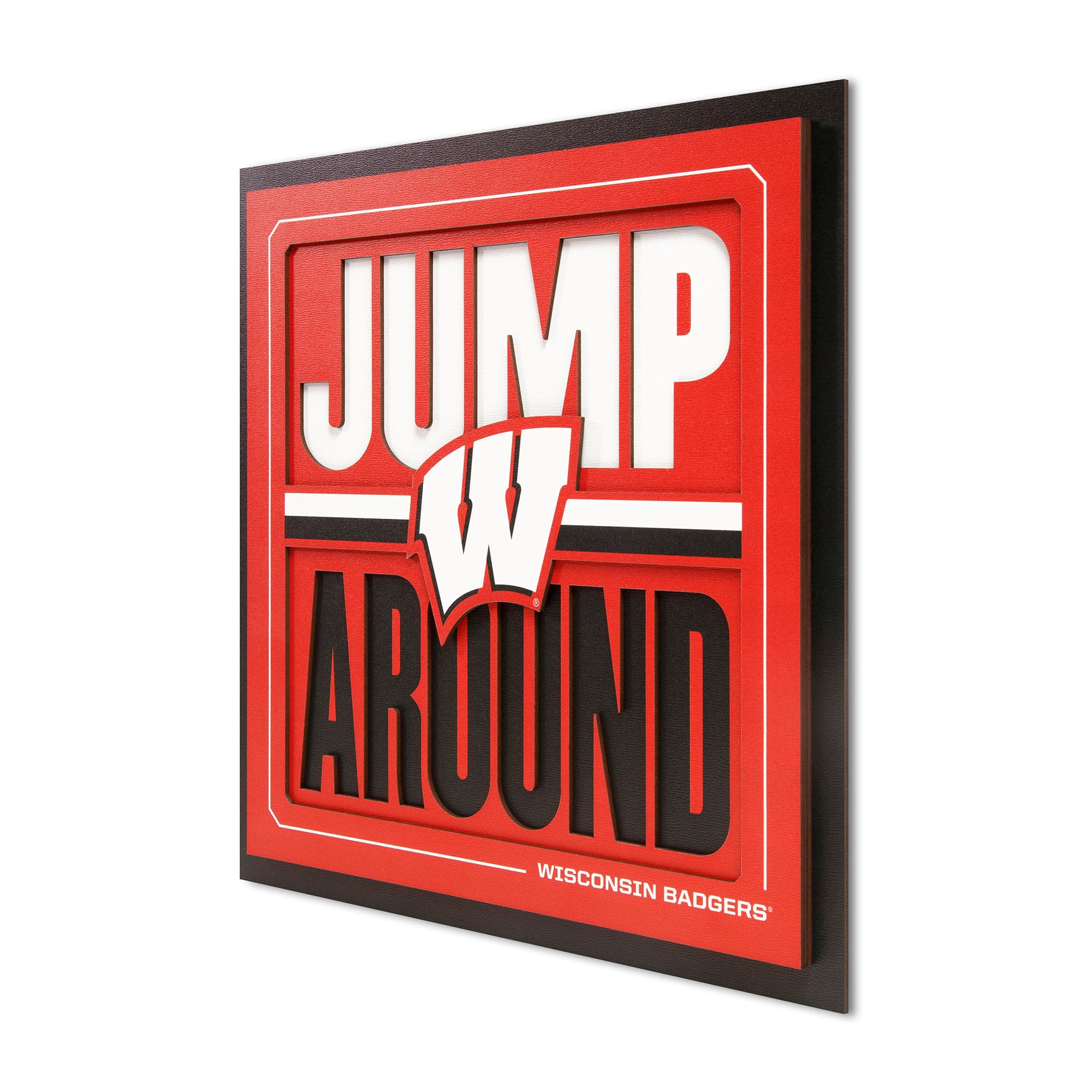 IDNA Wisconsin Badgers 12" x 12" Slogan Series 3D Wall Art