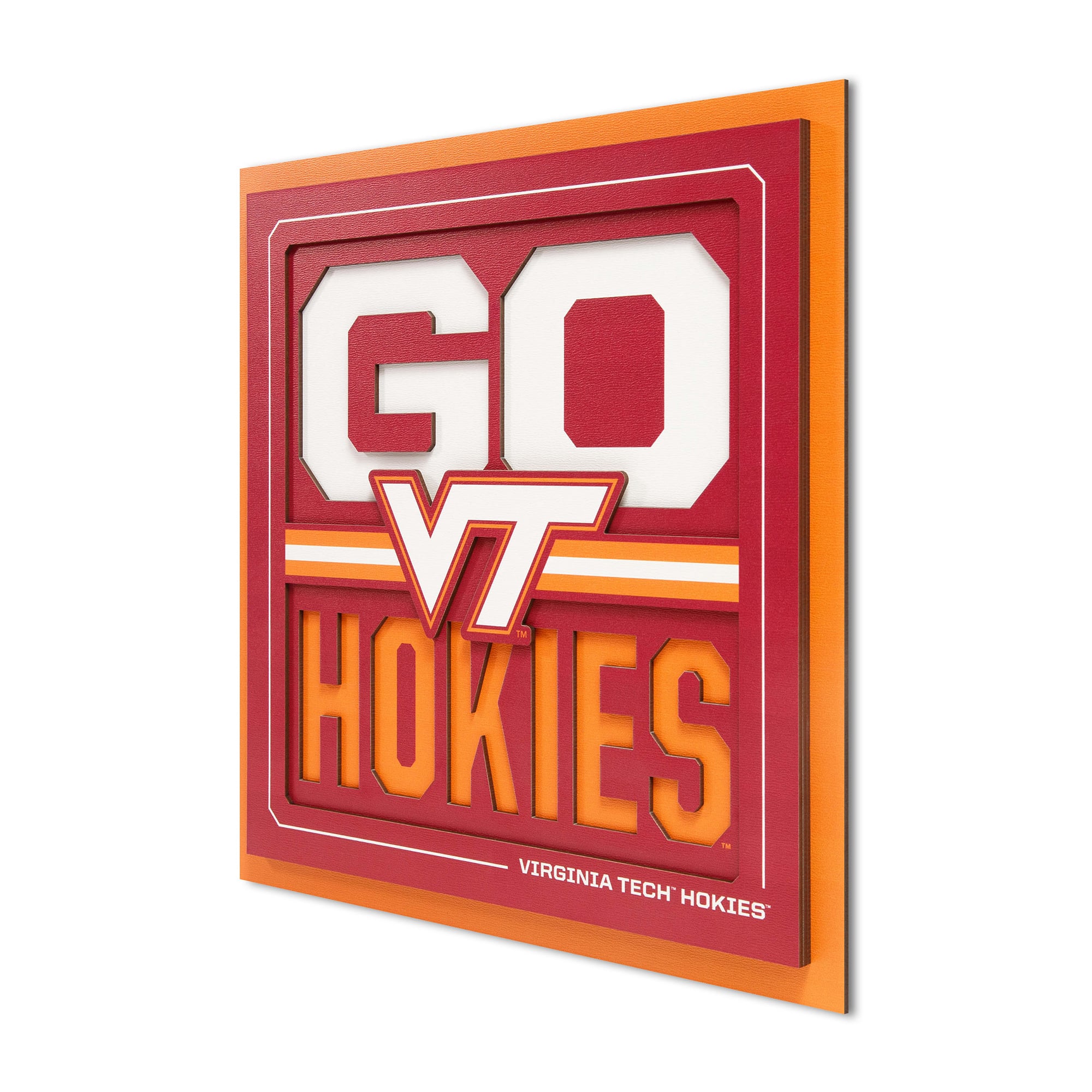 IDNA Virginia Tech Hokies 12" x 12" Slogan Series 3D Wall Art