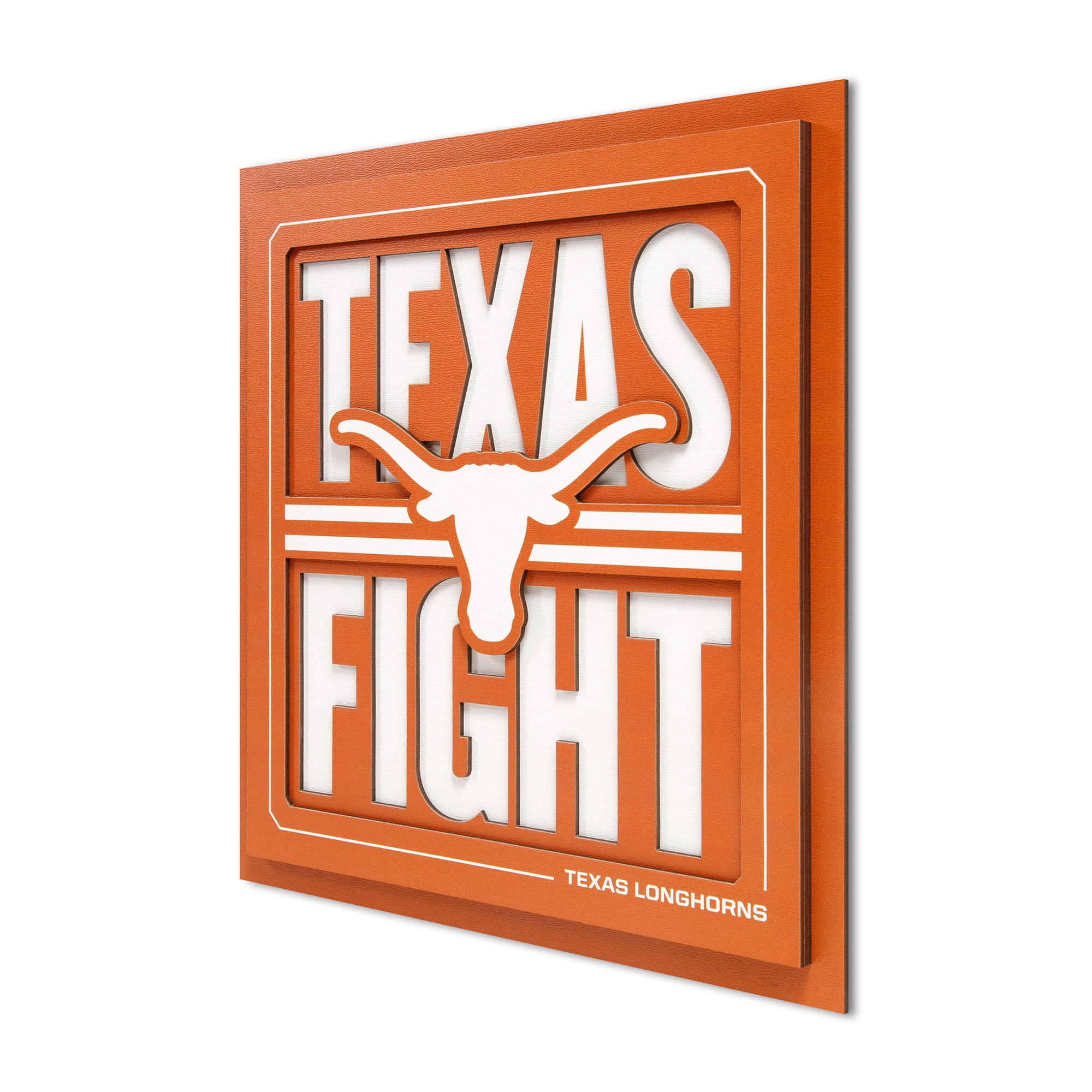 IDNA Texas Longhorns 12" x 12" Slogan Series 3D Wall Art